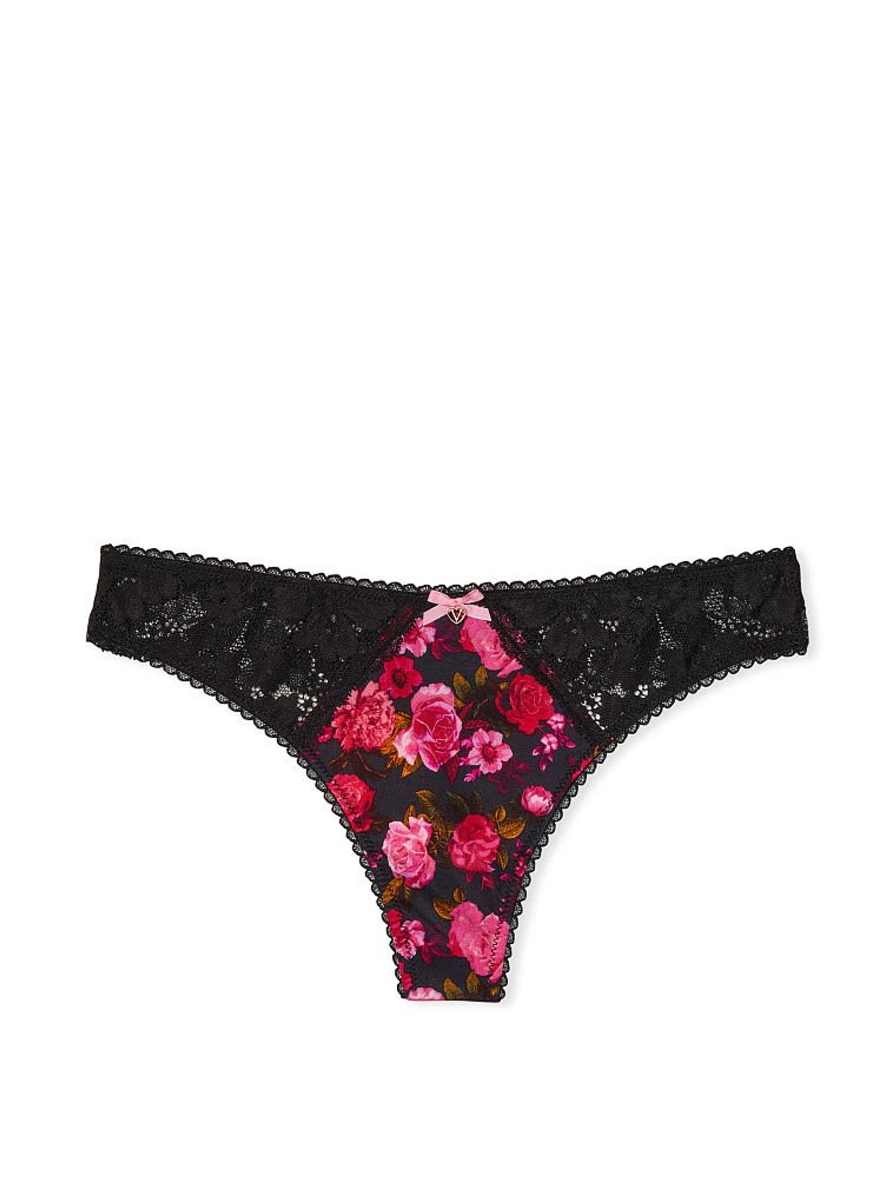 Black Rose Smooth Thong Knickers - Image 3 of 3