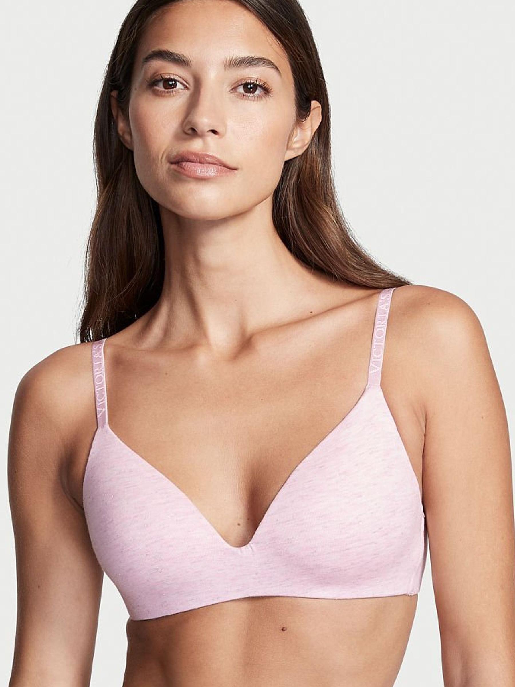 Pink Petal Heather Pink Smooth Logo Strap Lightly Lined Non Wired T-Shirt Bra - Image 1 of 4