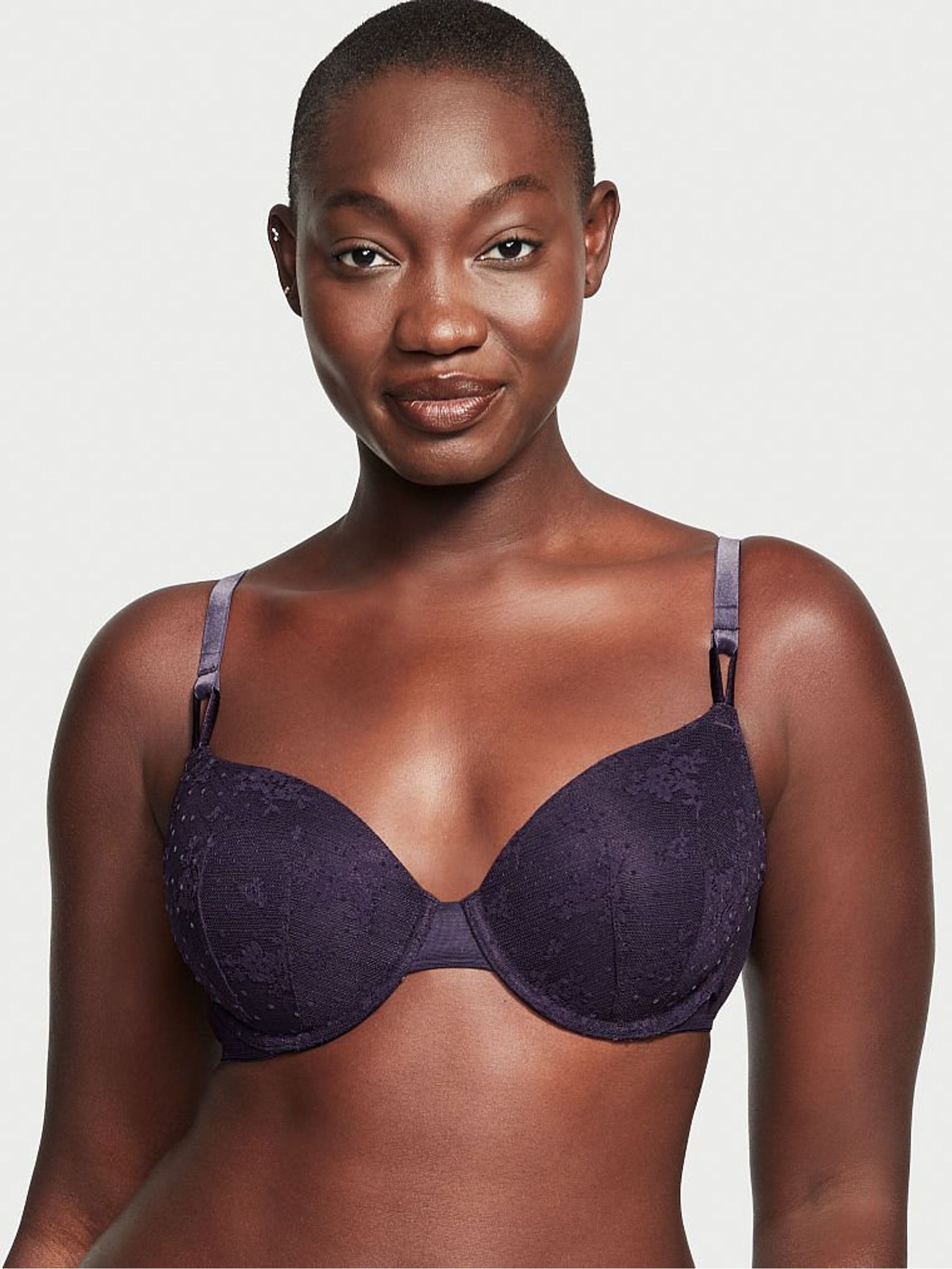 Gothic Purple Lightly Lined TShirt Demi Bra - Image 1 of 4