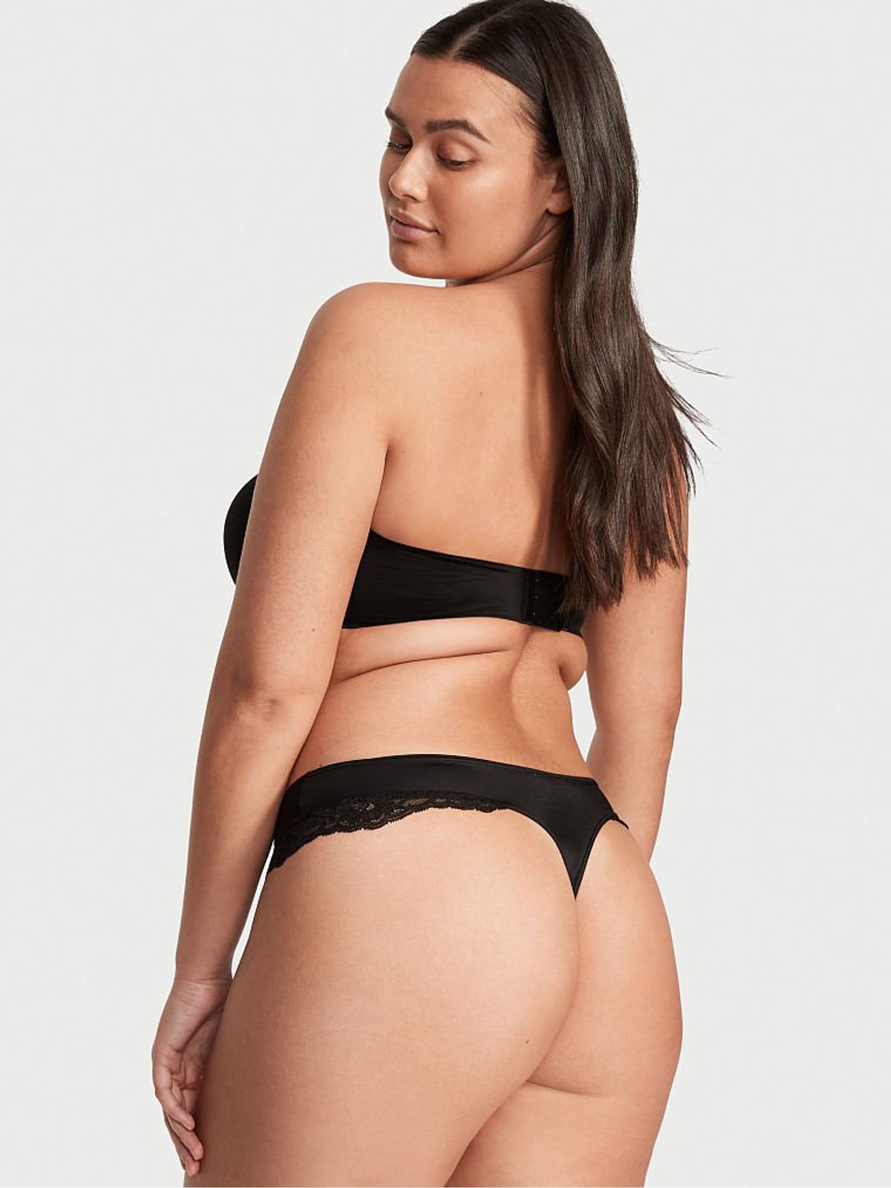 Black Lace Thong Knickers - Image 2 of 3