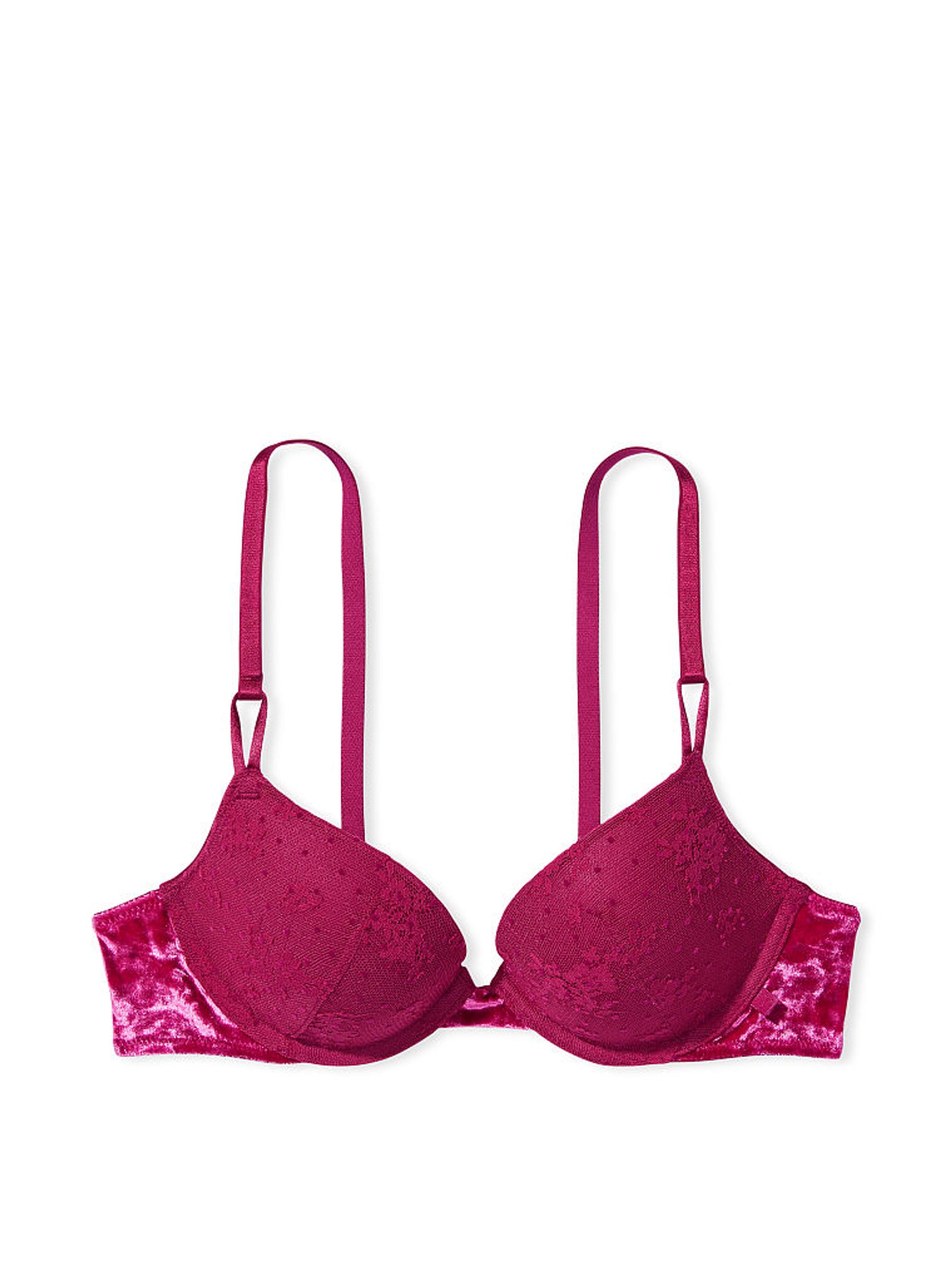 Claret Red Lace Push Up Bra - Image 3 of 4