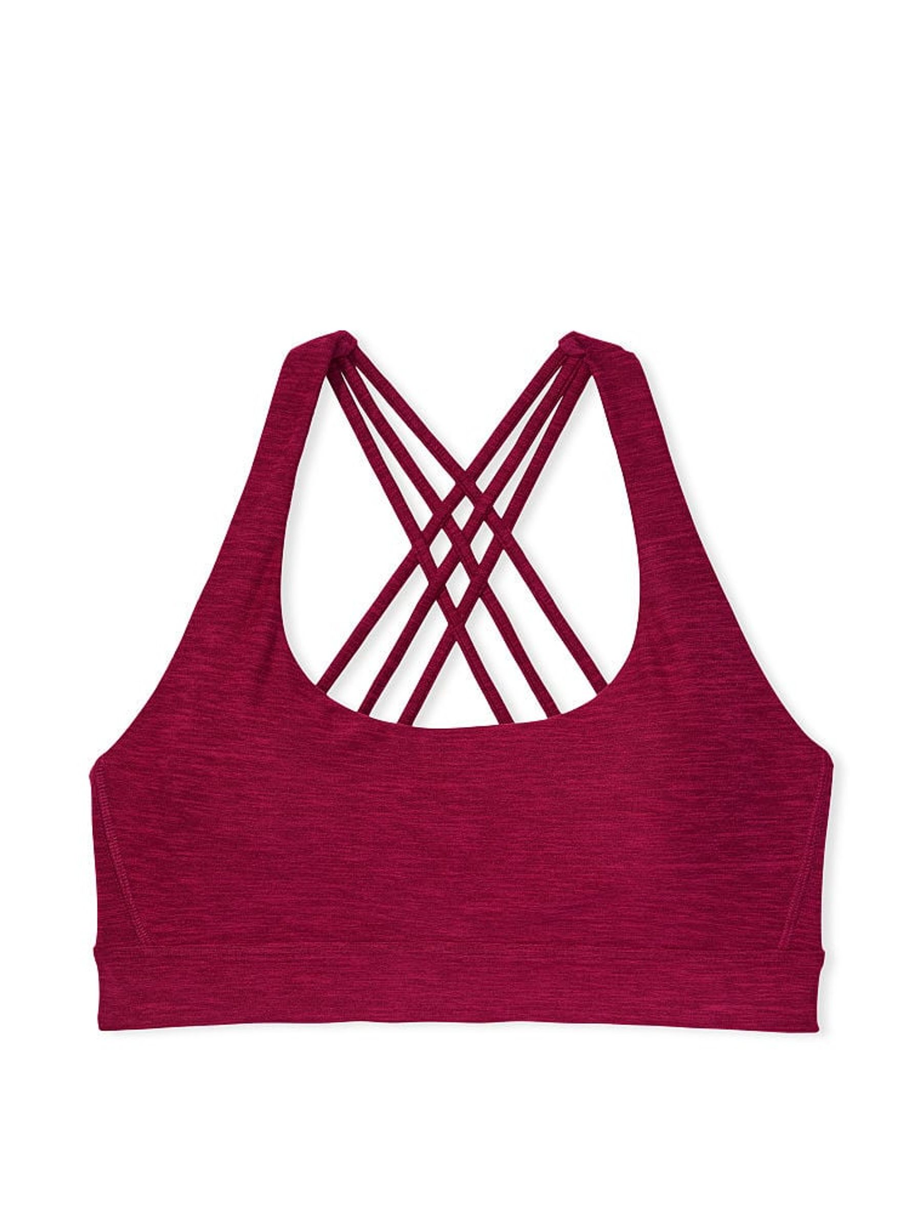 Claret Red Strappy Low Impact Sports Bra - Image 3 of 4