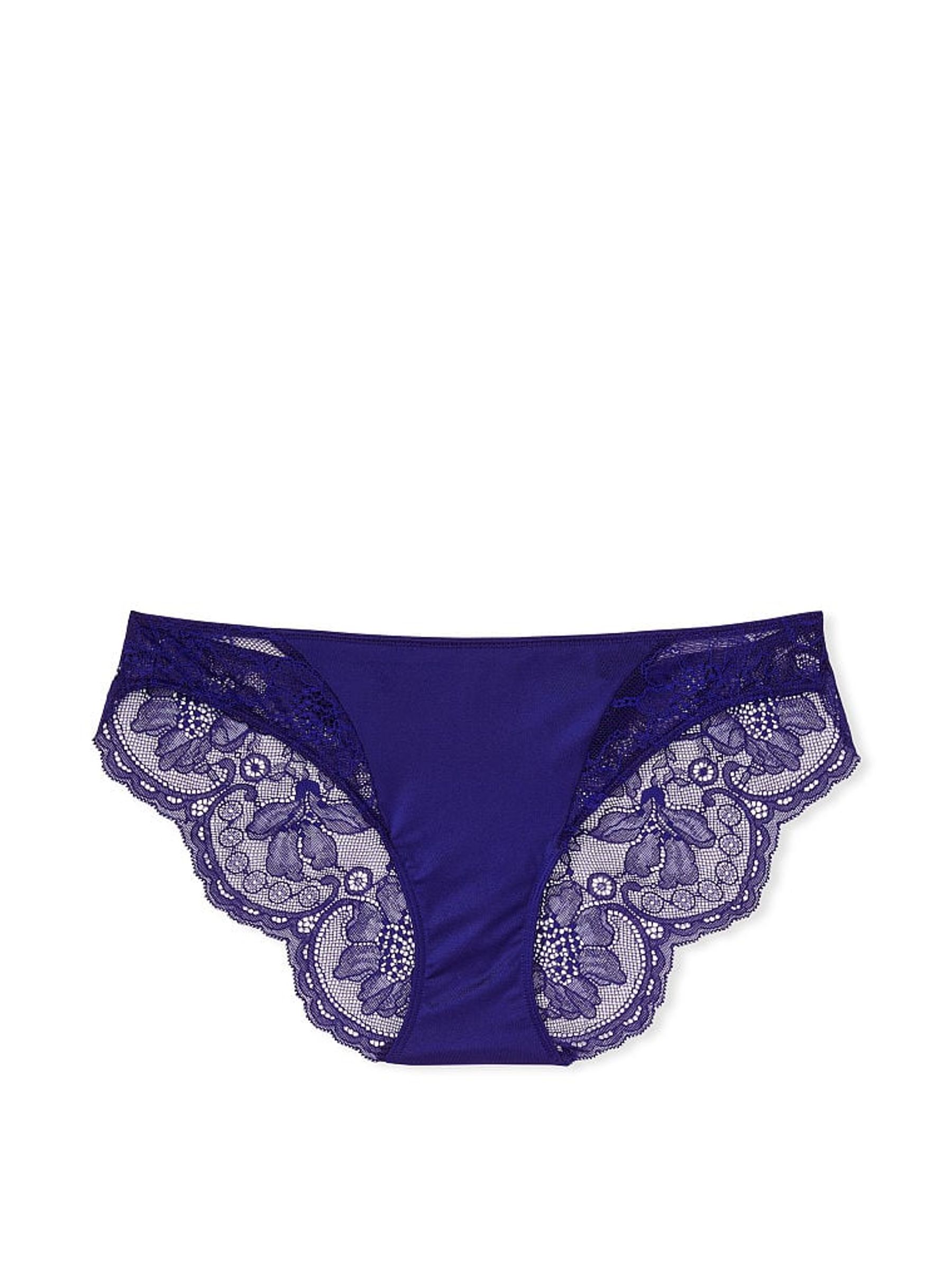Night Ocean Blue Lace Trim Cheeky Knickers - Image 1 of 1 Night Ocean Blue Lace Trim Cheeky Knickers - Image 1 of 1