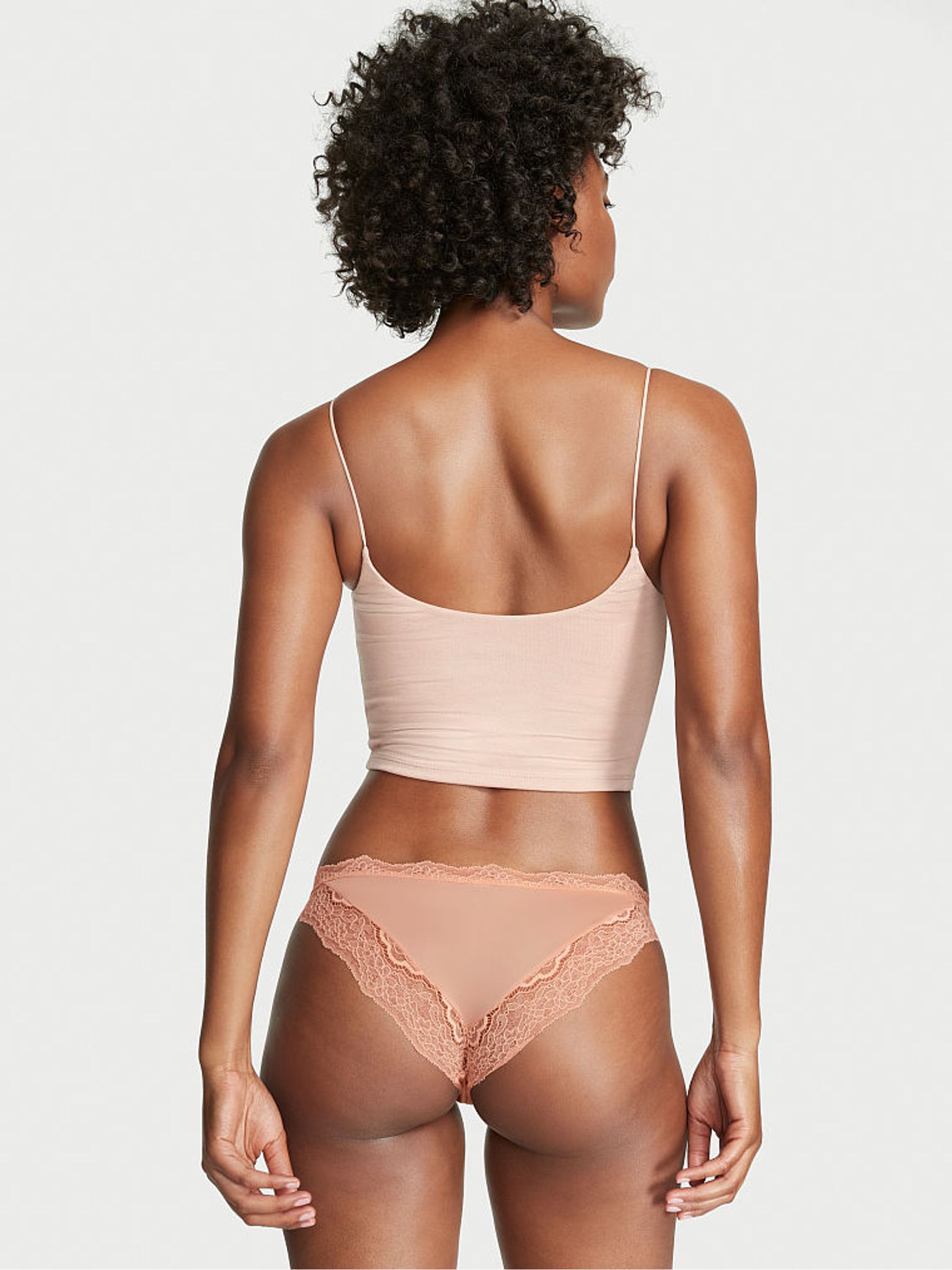 Evening Blush Nude Lace Trim Cheekini Knickers - Image 2 of 3