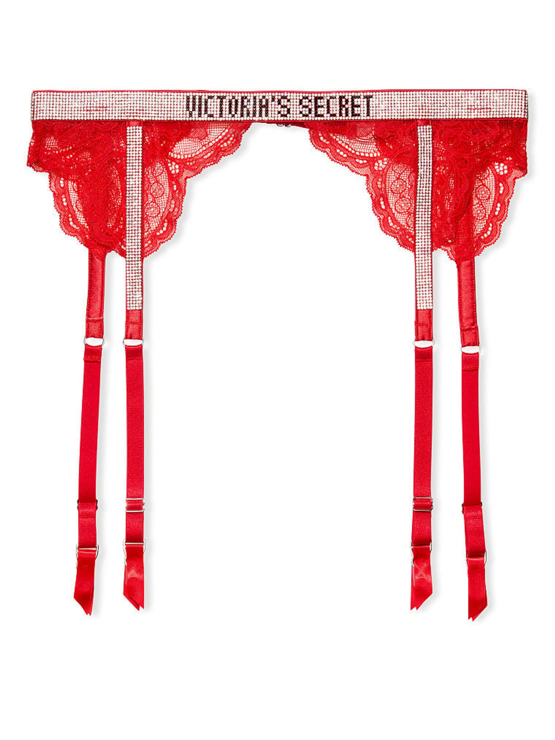 Lipstick Red Lace Shine Strap Suspenders - Image 4 of 4