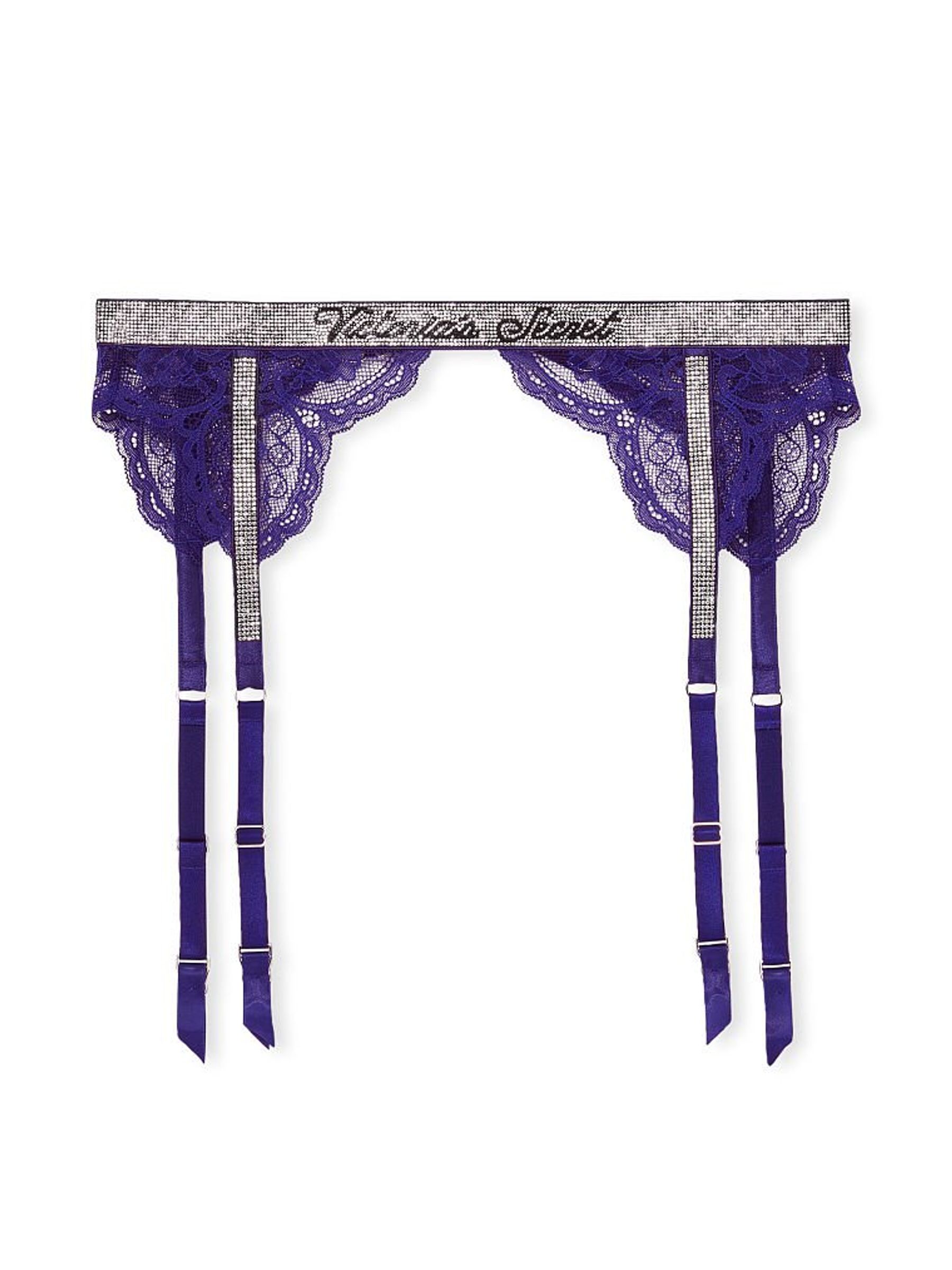 Night Ocean Blue Lace Shine Strap Suspenders - Image 4 of 4