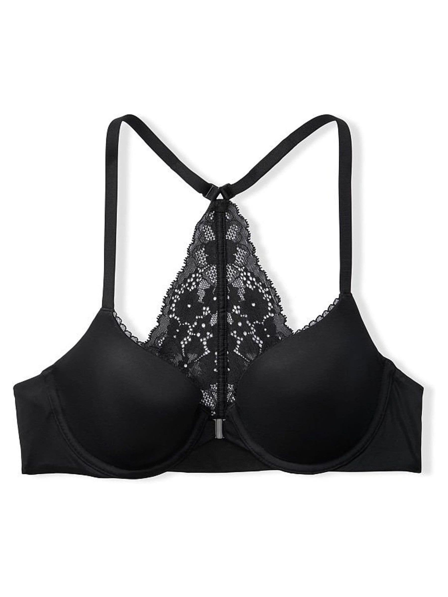 Black Lightly Lined Demi Front Fastening Bra - Image 3 of 3