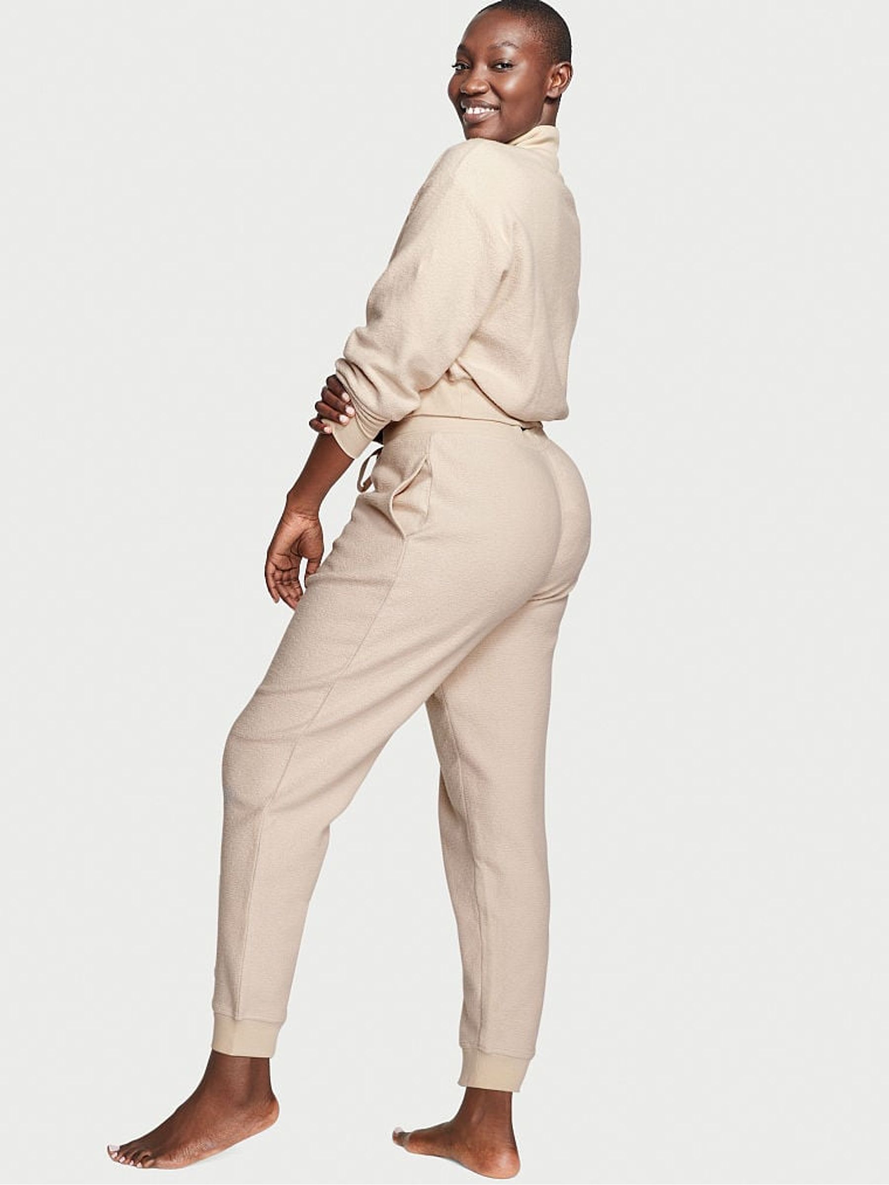 Oyster Cream Fleece Lounge Jogger - Image 2 of 3