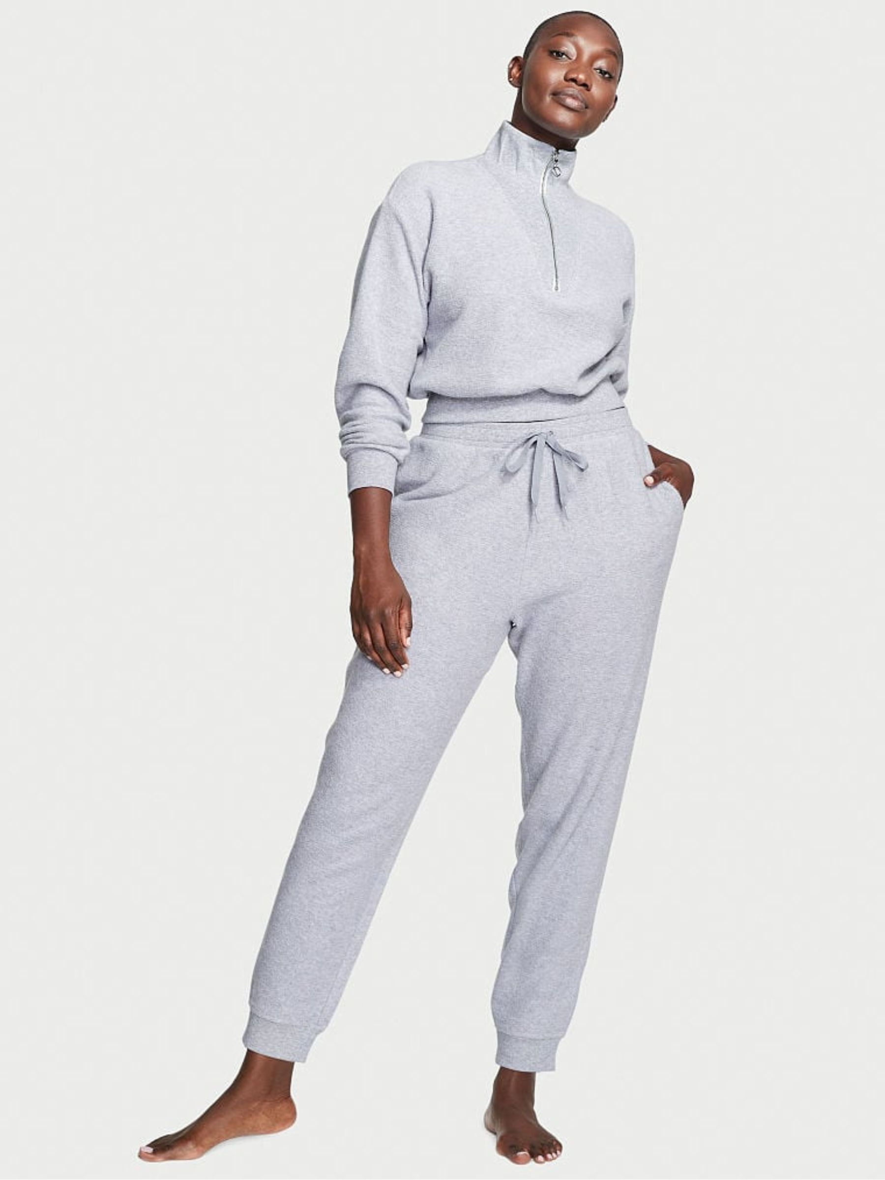 Medum Heather Grey Fleece Lounge Jogger - Image 1 of 3