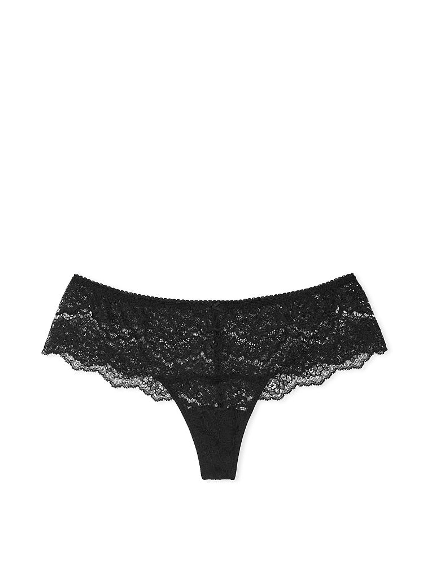 Black Floral Lace Hipster Thong Knickers - Image 3 of 3