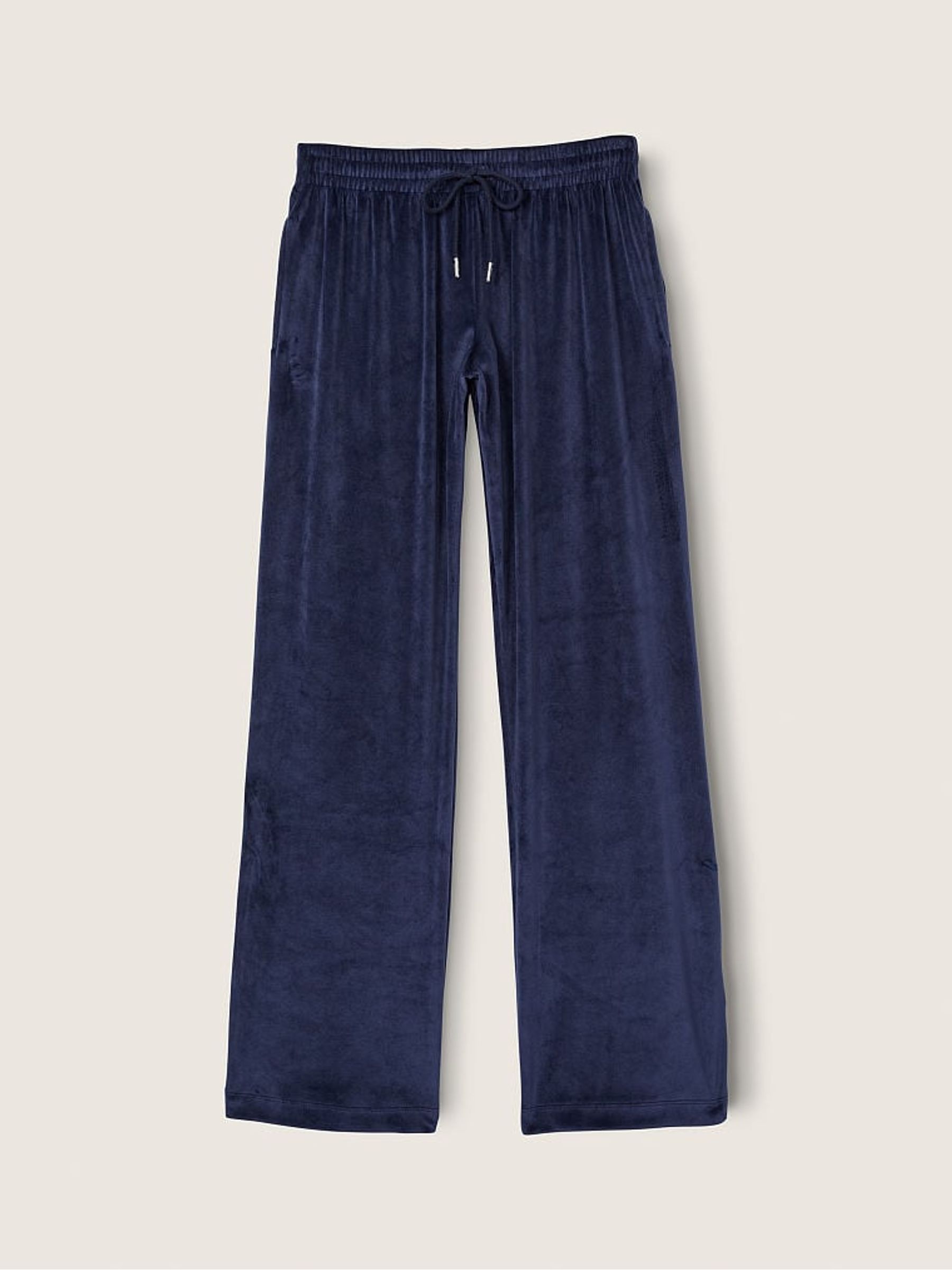 Navy Blue Velour Wide Leg Lounge Jogger - Image 4 of 4