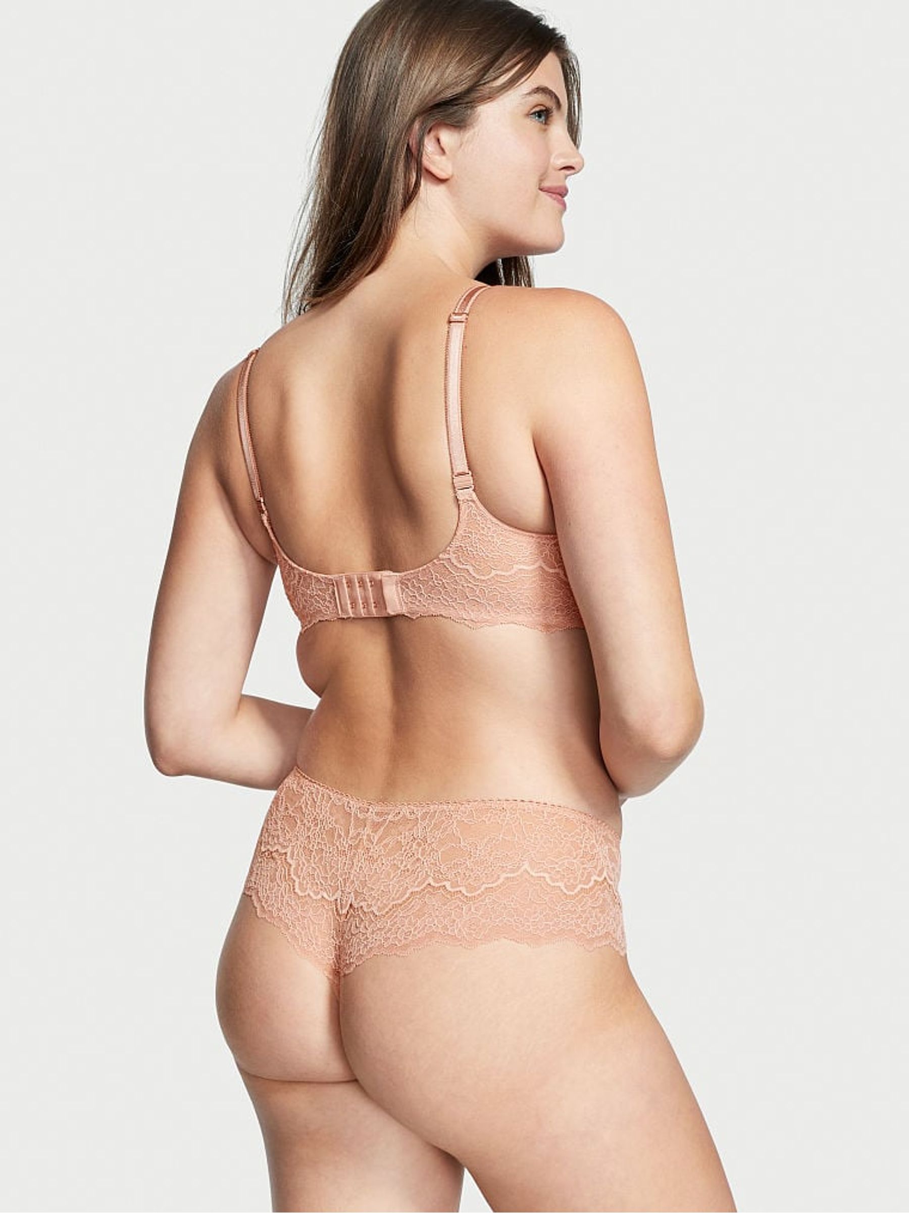 Evening Blush Nude Lace Hipster Thong Knickers - Image 2 of 3
