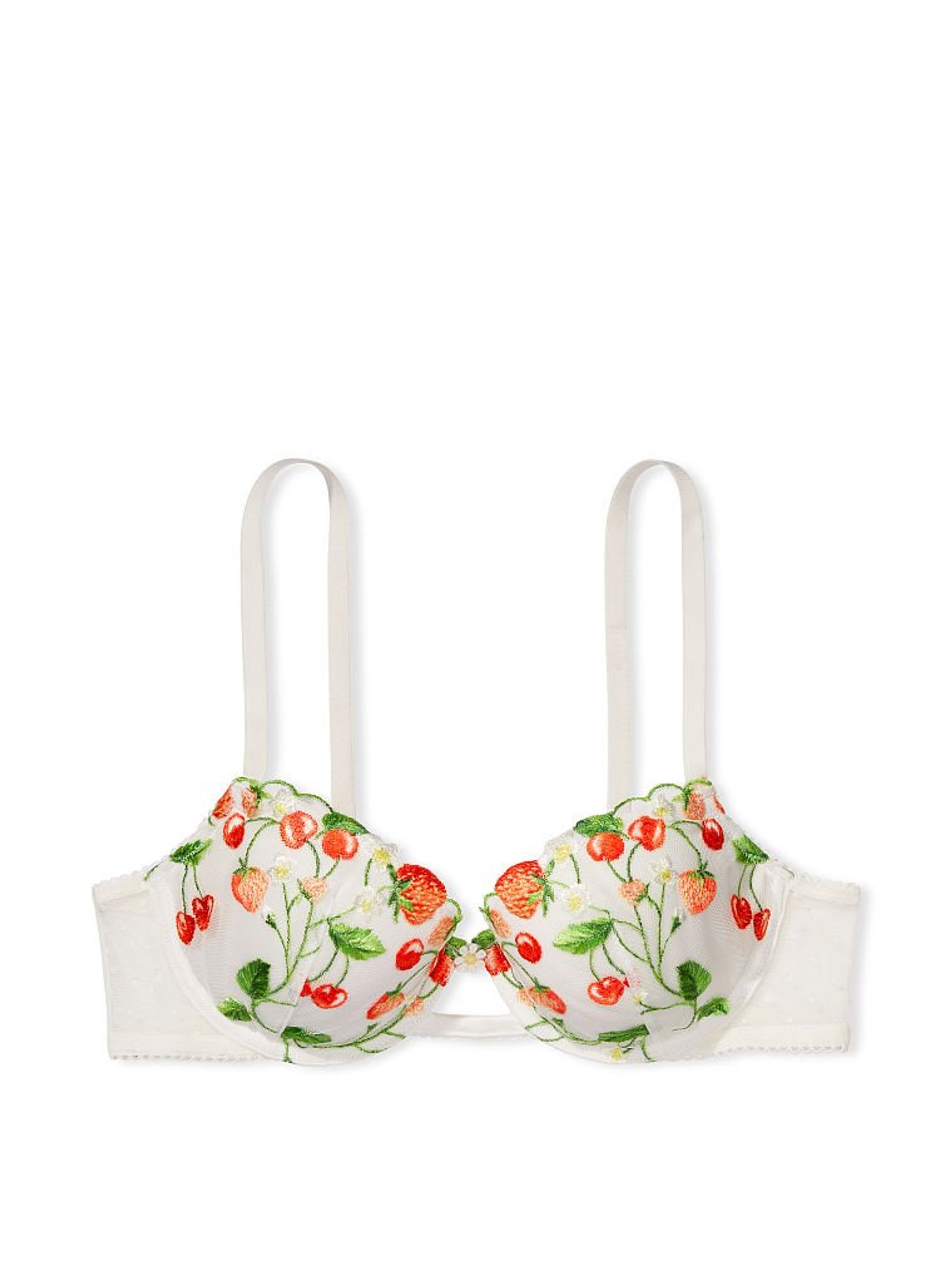 Coconut White Embroidered Lightly Lined Demi Bra - Image 3 of 4