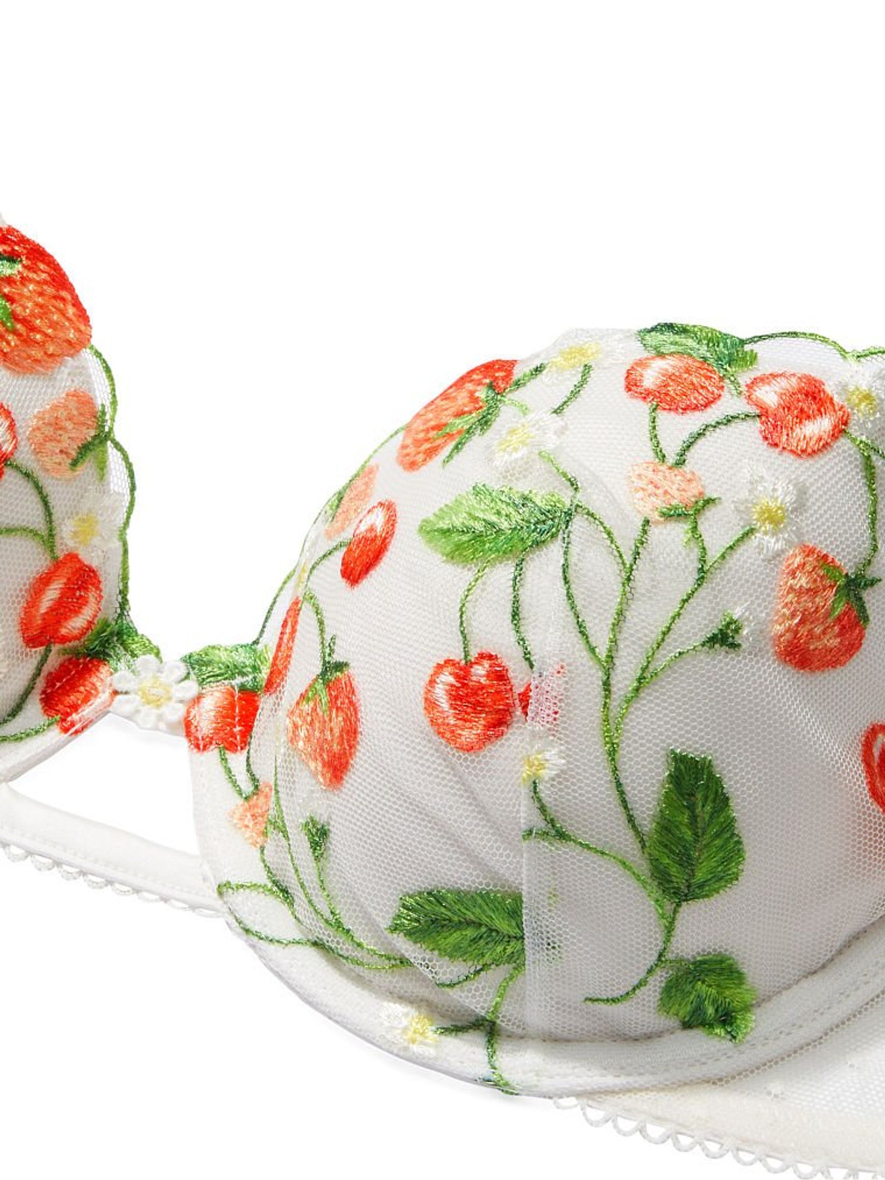 Coconut White Embroidered Lightly Lined Demi Bra - Image 4 of 4