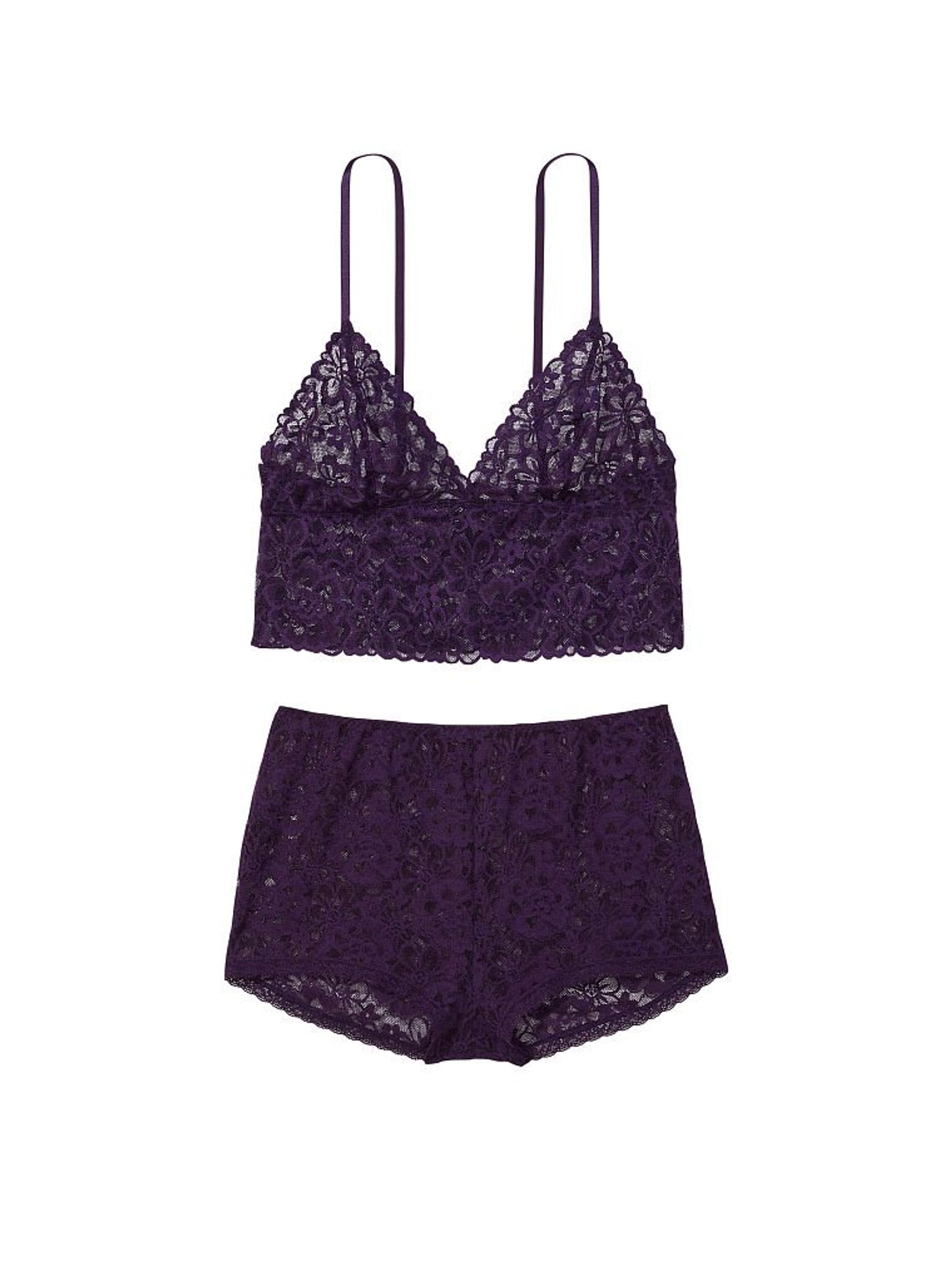 Gothic Purple Lacie Cropped Cami Boyshort Set - Image 3 of 3