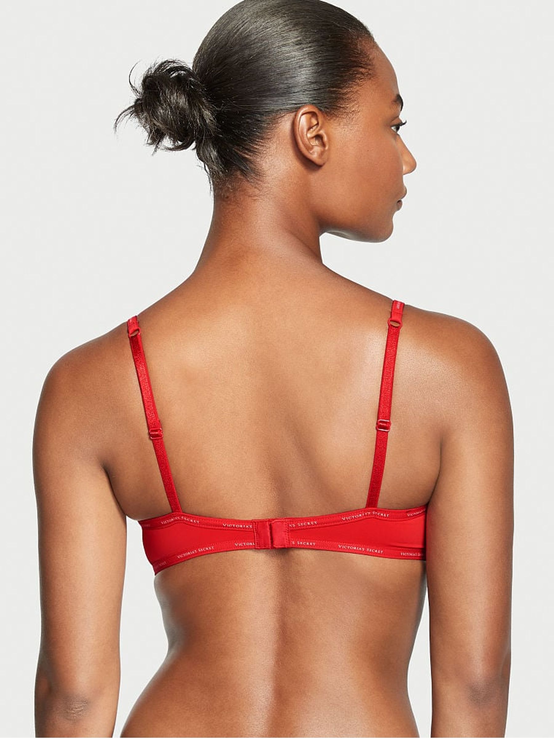 Lipstick Red Add 2 Cups Push Up Lightly Lined Logo Strap Full Cup Bra - Image 2 of 4