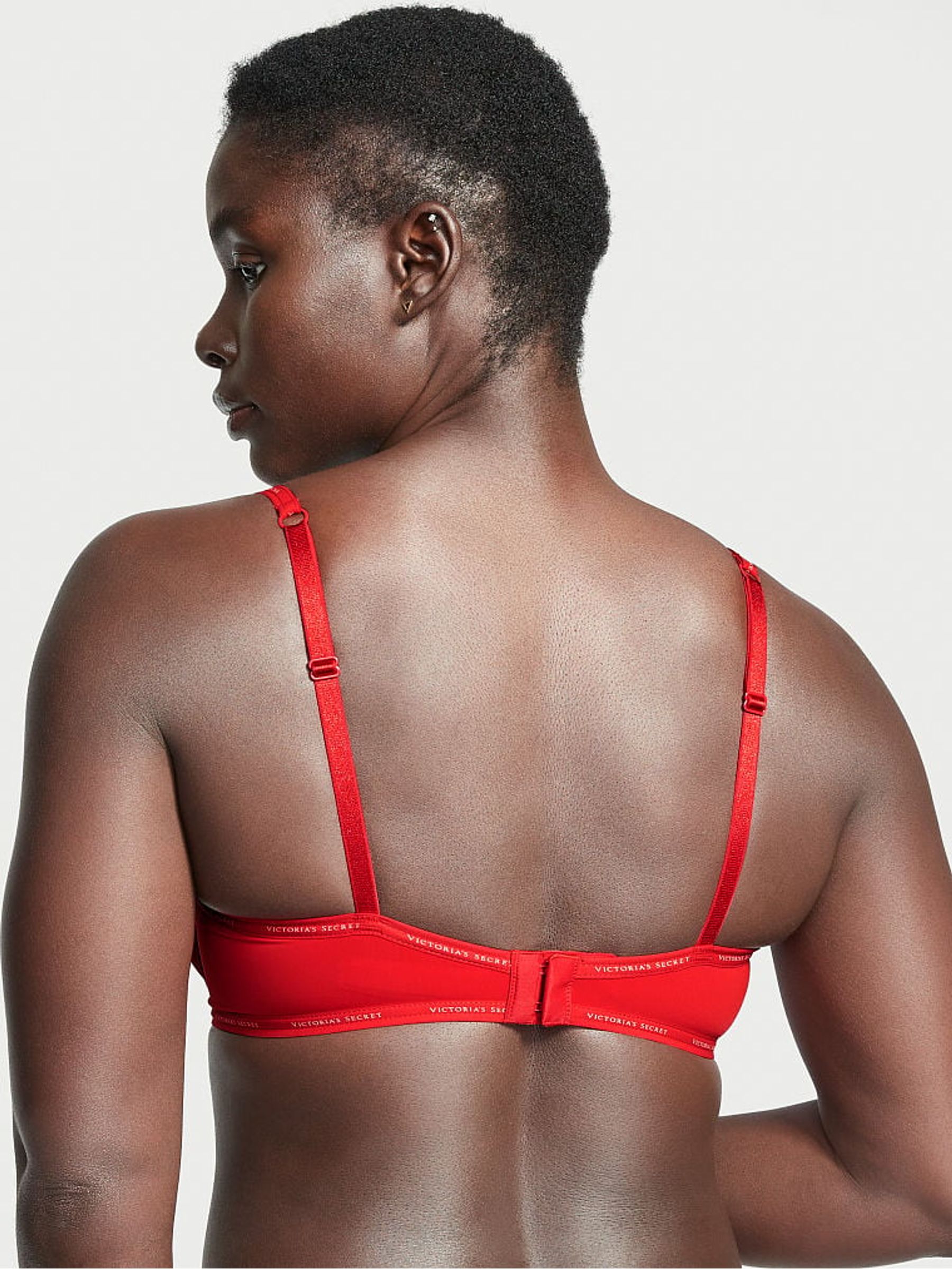 Lipstick Red Demi Push Up Logo Strap Bra - Image 2 of 4