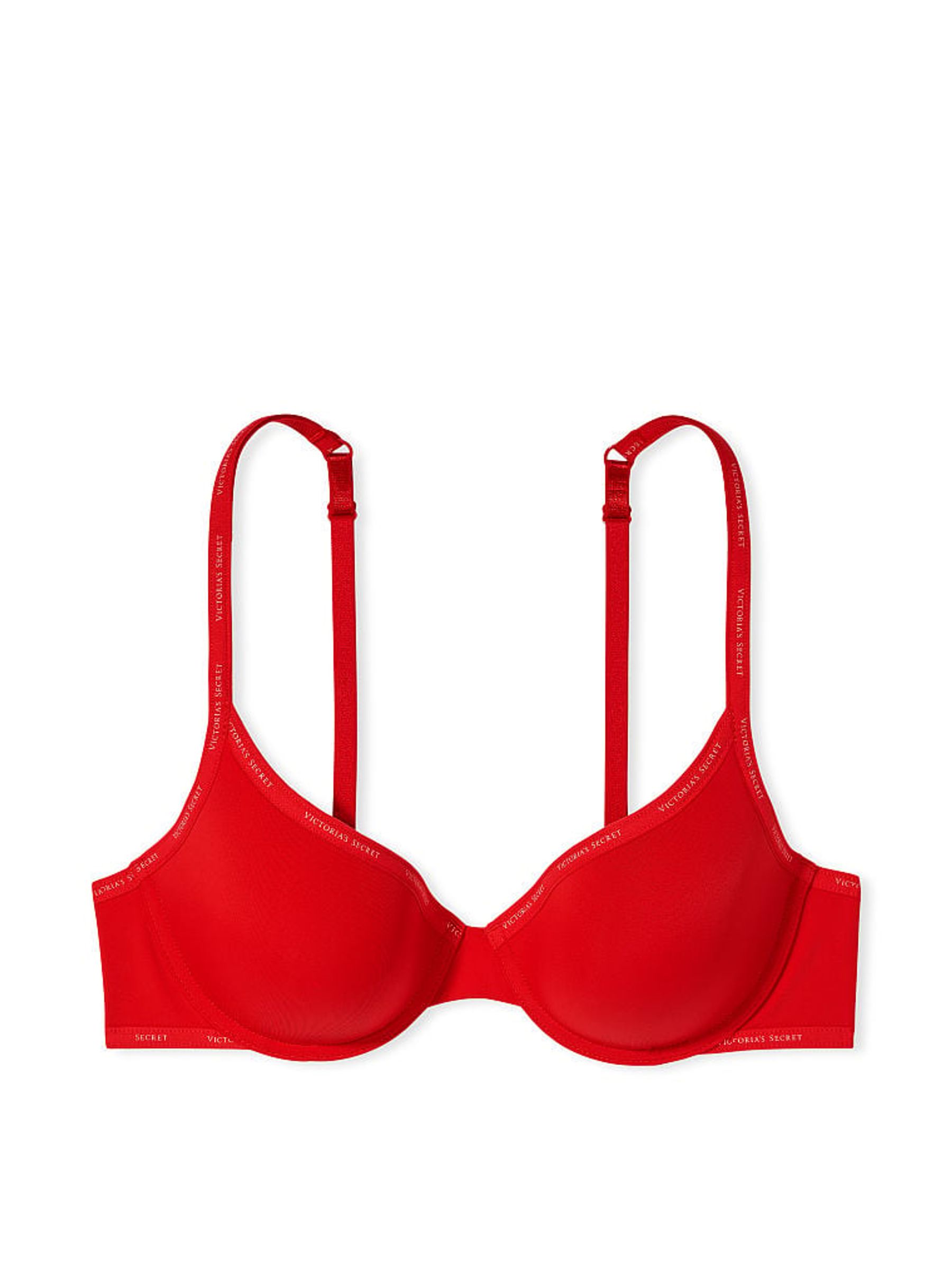 Lipstick Red Demi Push Up Logo Strap Bra - Image 3 of 4