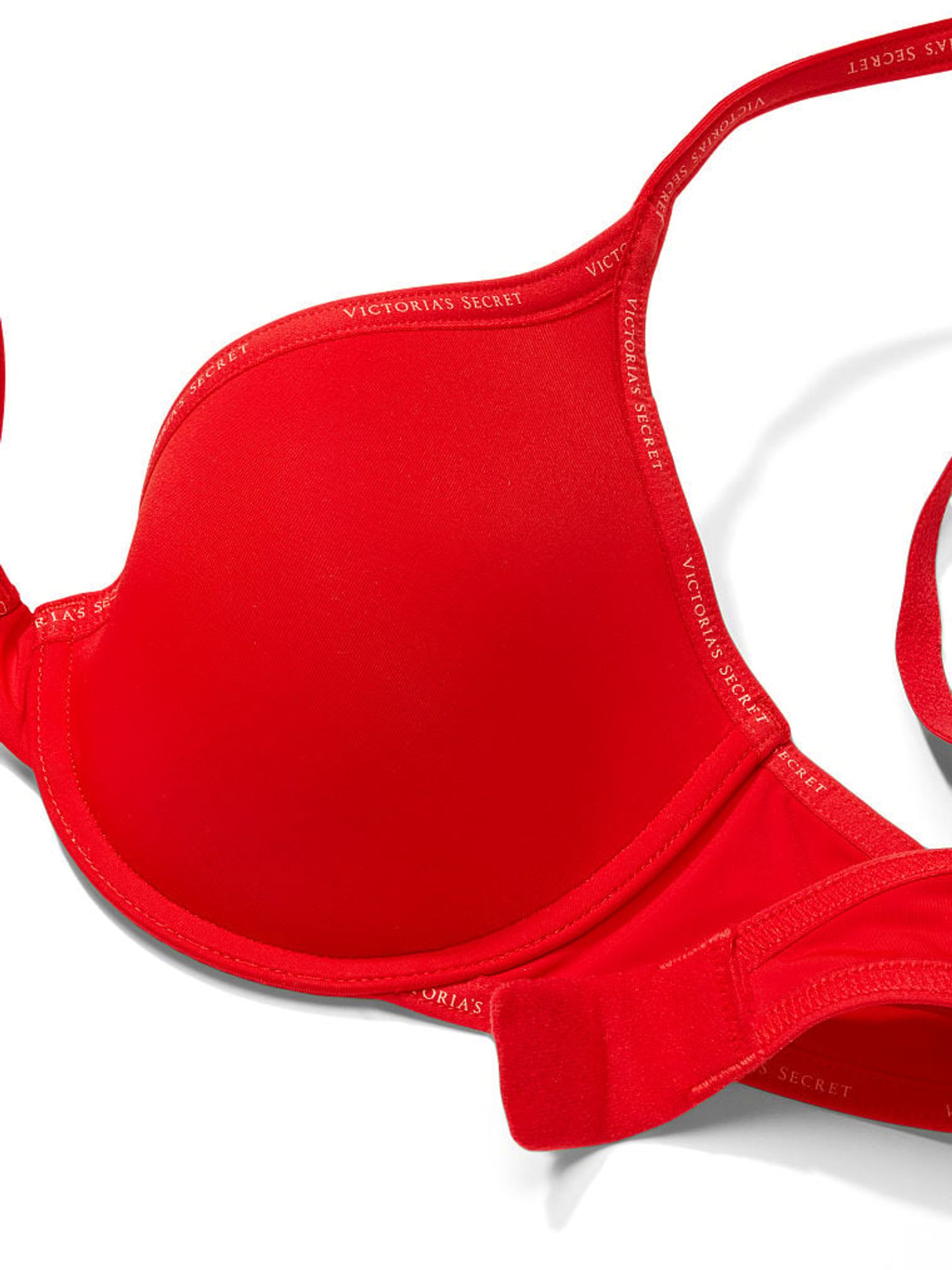 Lipstick Red Demi Push Up Logo Strap Bra - Image 4 of 4