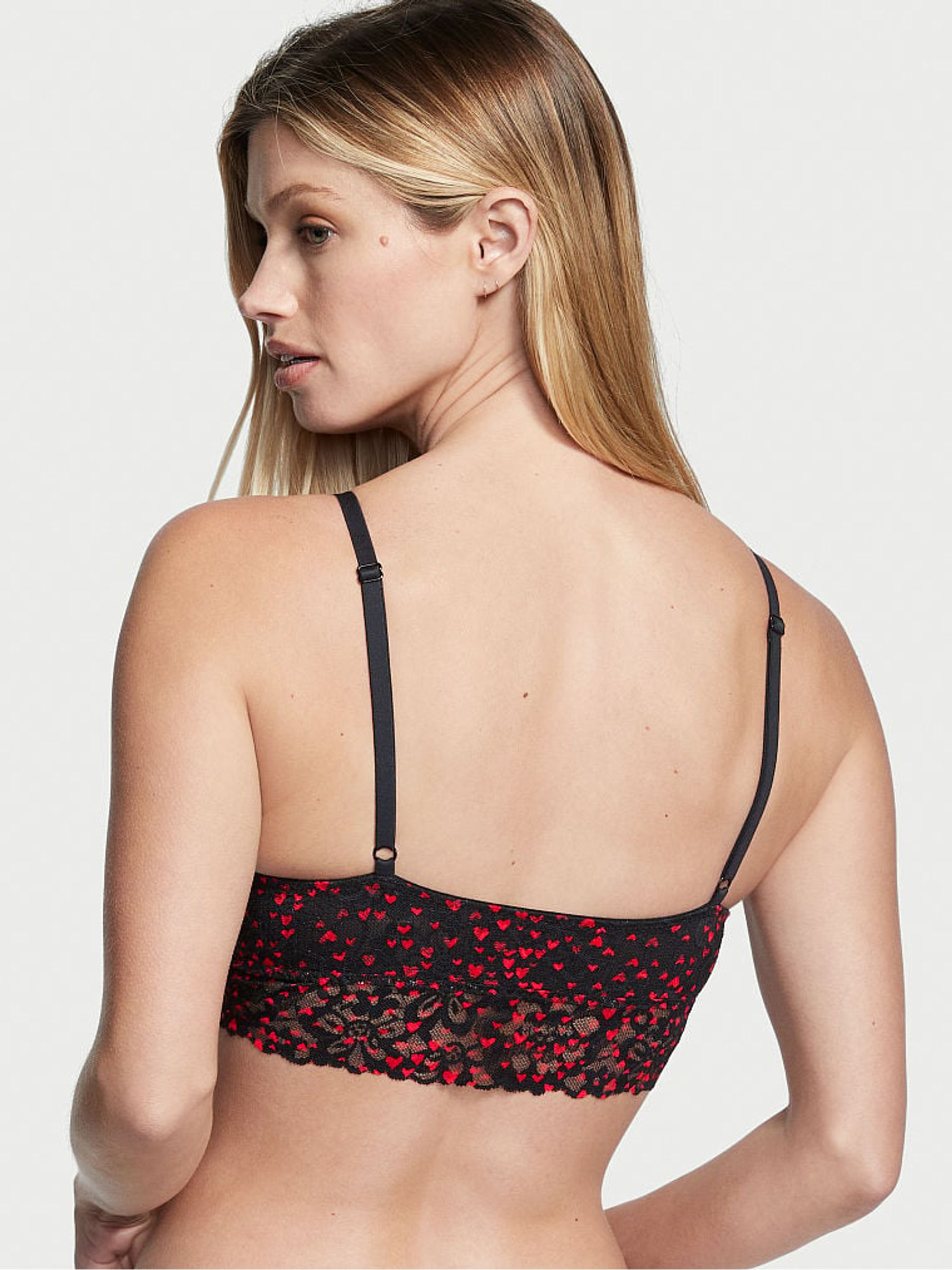 Black Heart Sprinkles Lace Unlined Bralette - Image 2 of 4