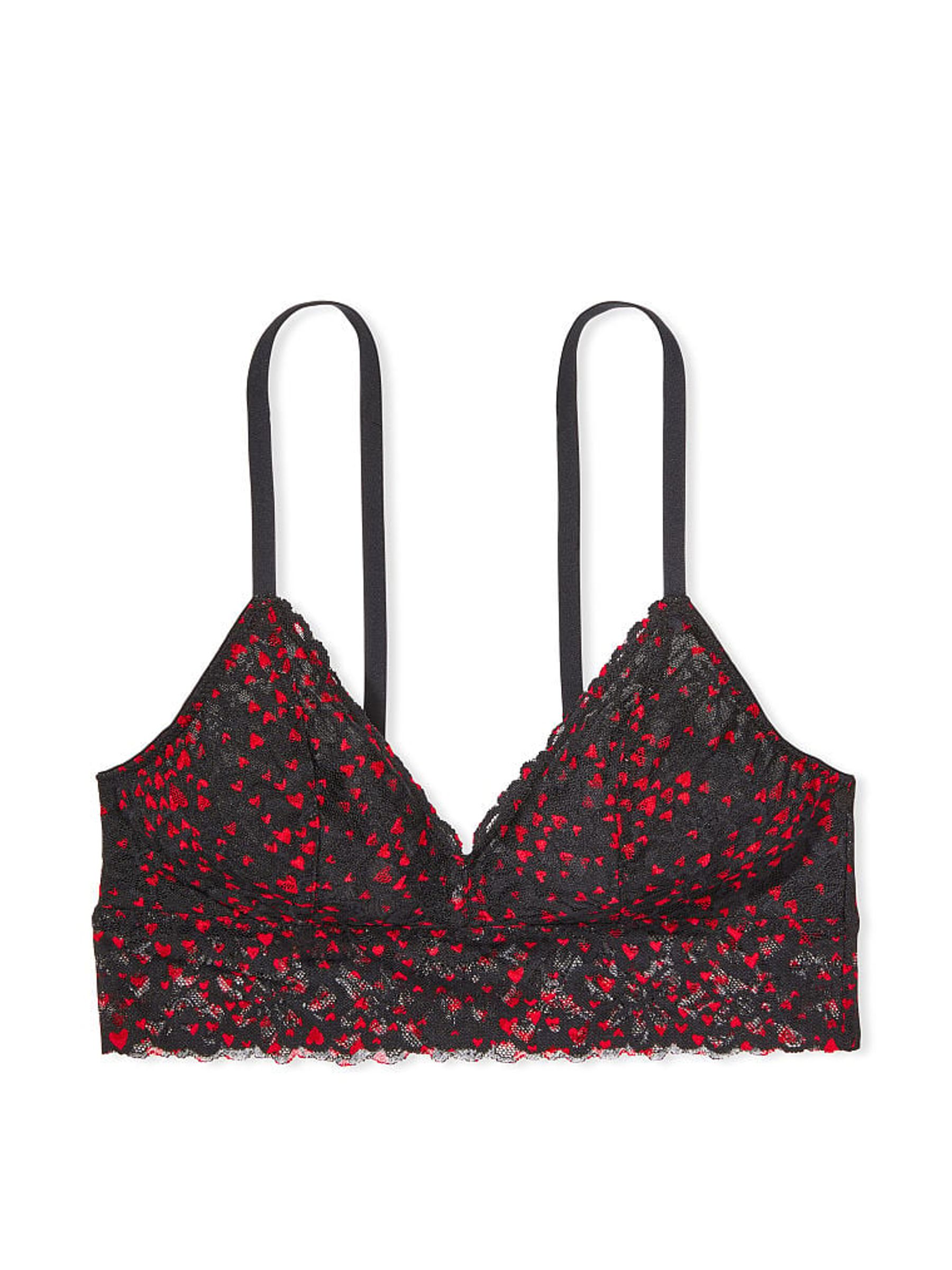 Black Heart Sprinkles Lace Unlined Bralette - Image 3 of 4