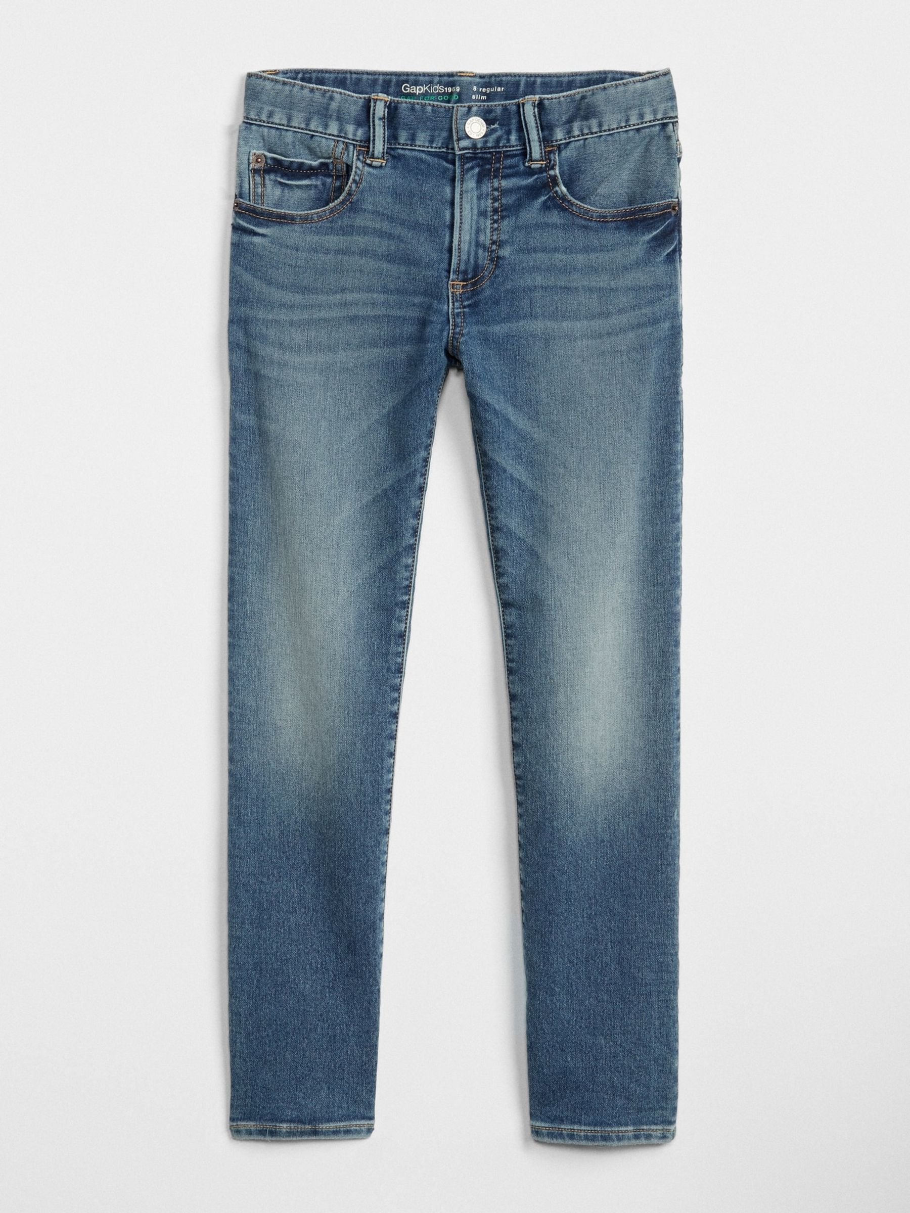 Light Wash Blue Slim Fit Stretch Jeans (4-16yrs) - Image 2 of 4
