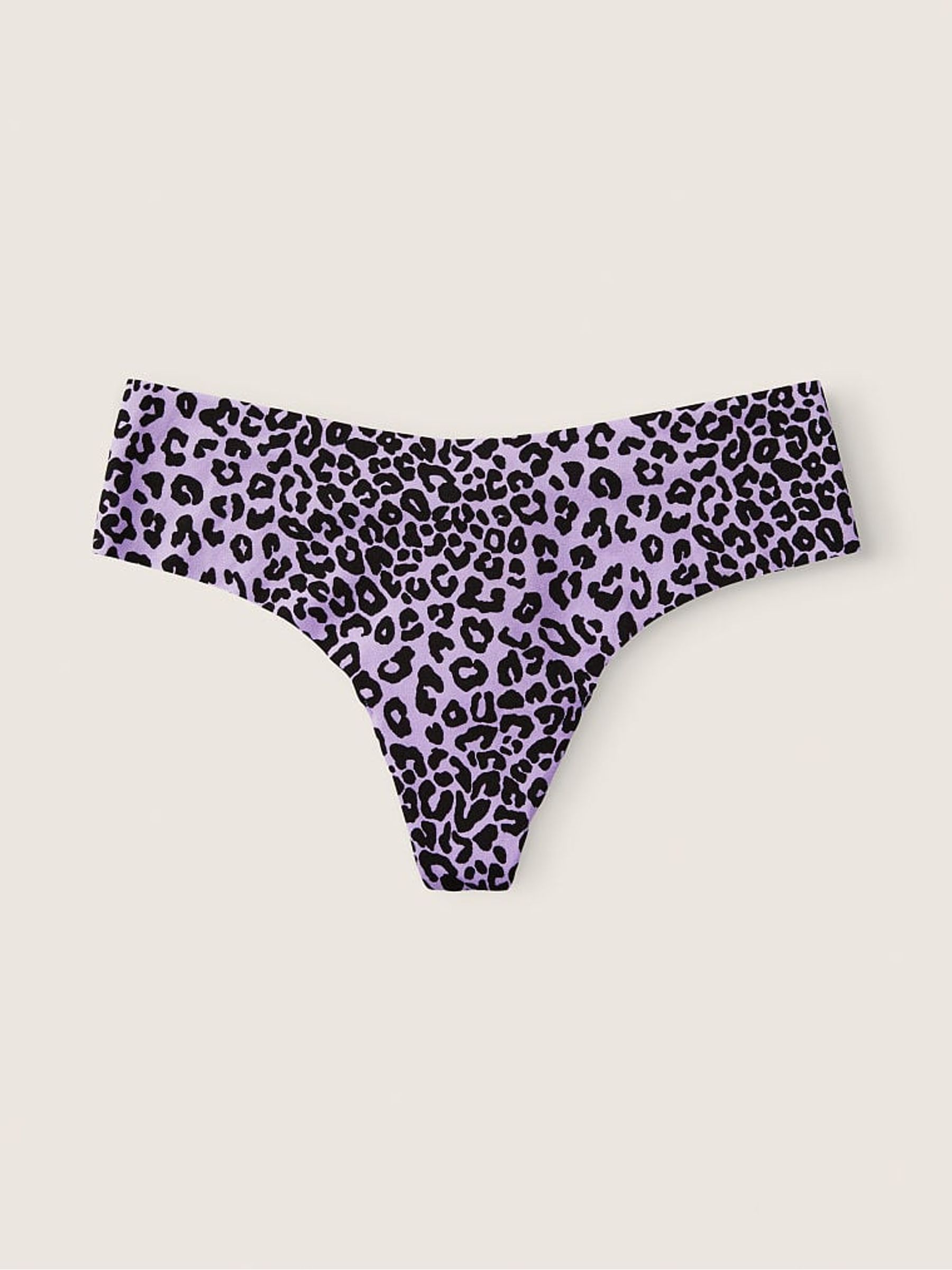 Purple Lavender Love Leopard No Show Thong Knickers - Image 1 of 1