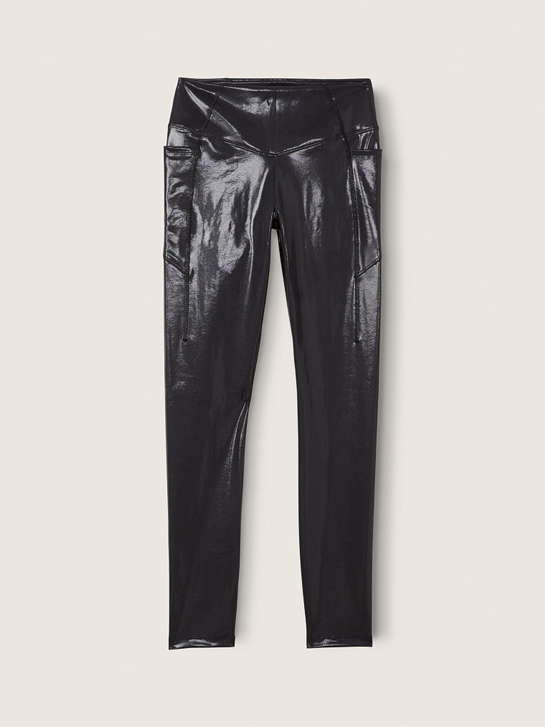 Wet Look Black Full Length Legging - Image 4 of 4