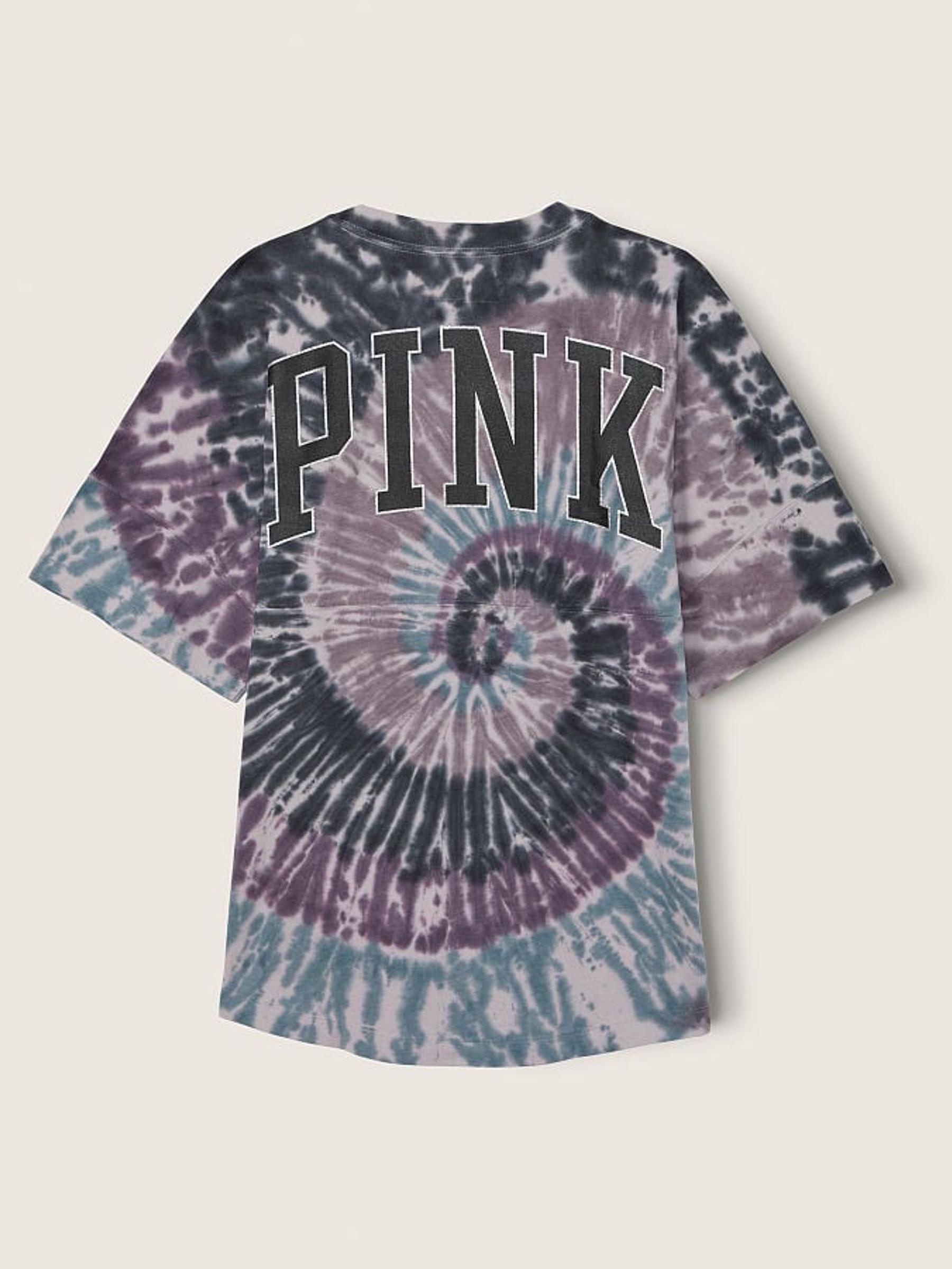 Purple Mist Spiral Tie Dye Shine Oversized Short Sleeve T-Shirt - Image 5 of 6