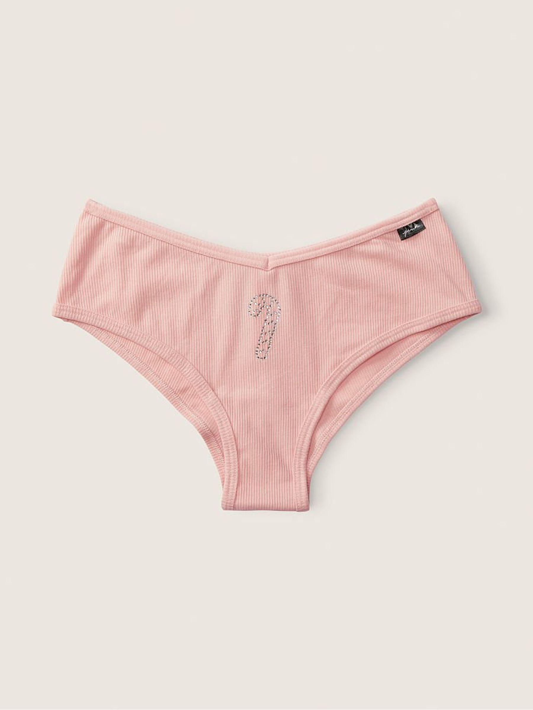 Silver Pink Candy Cane Shine Cotton Cheekster Underwear - Image 1 of 1