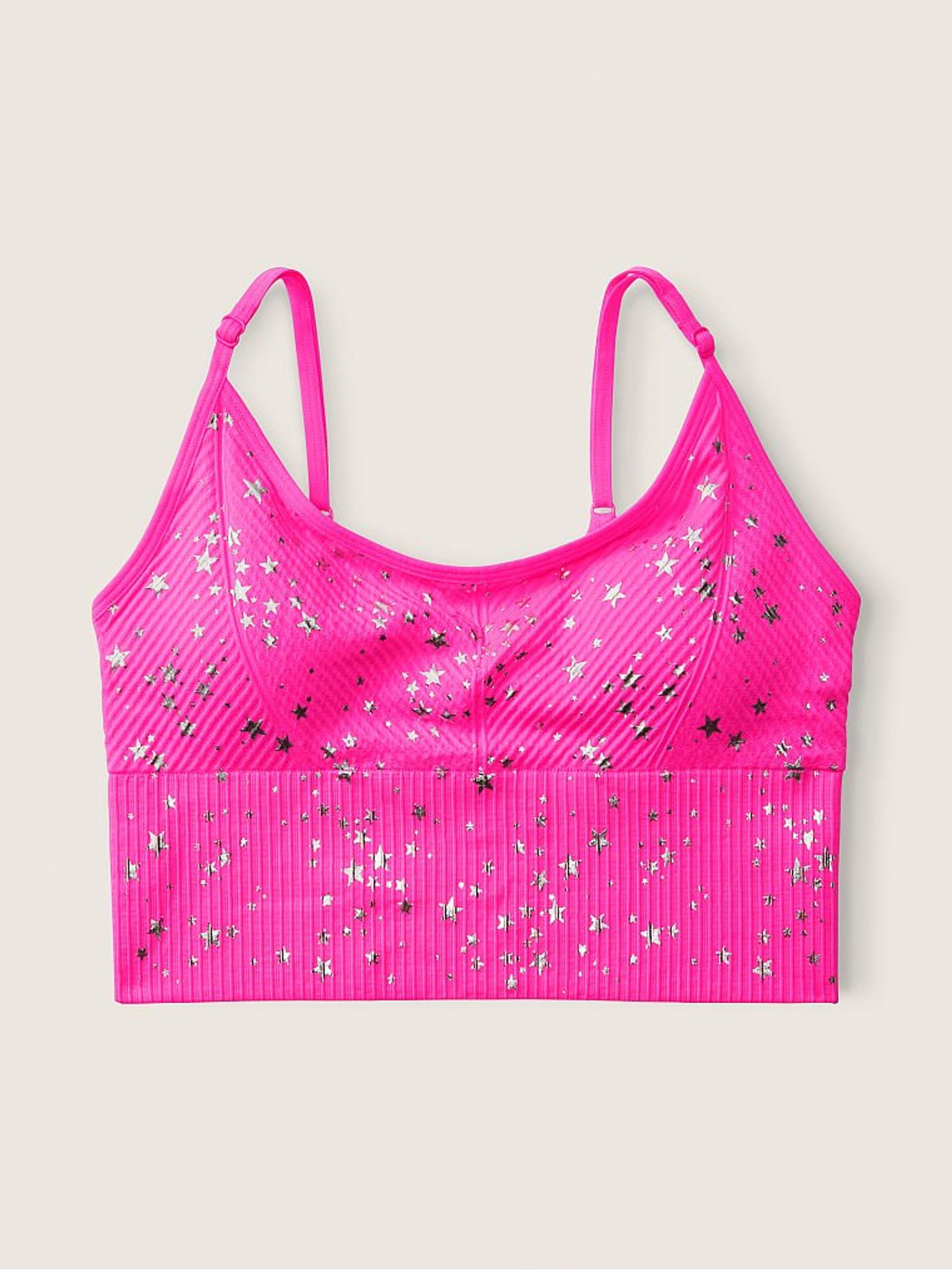 Atomic Pink Stars Seamless Lightly Lined Low Impact Sports Bra - Image 4 of 4