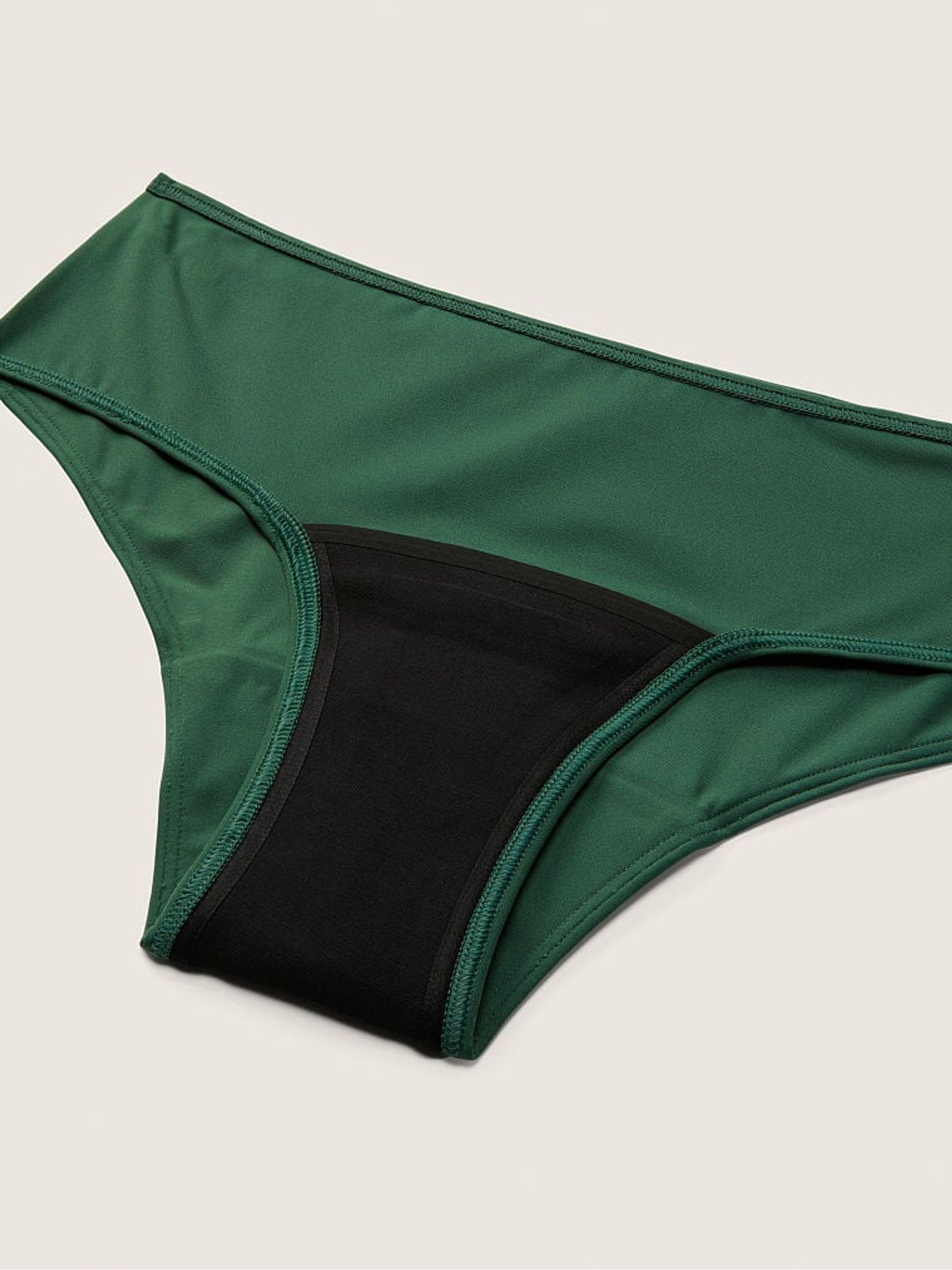 Satin Green Hipster Period Pant Knickers - Image 4 of 4
