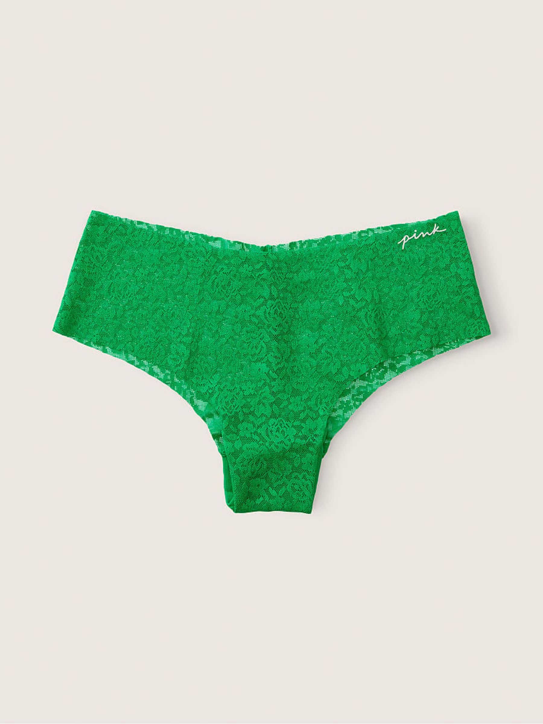 Happy Camper Green No Show Soft Lace Cheeky Knicker - Image 1 of 1