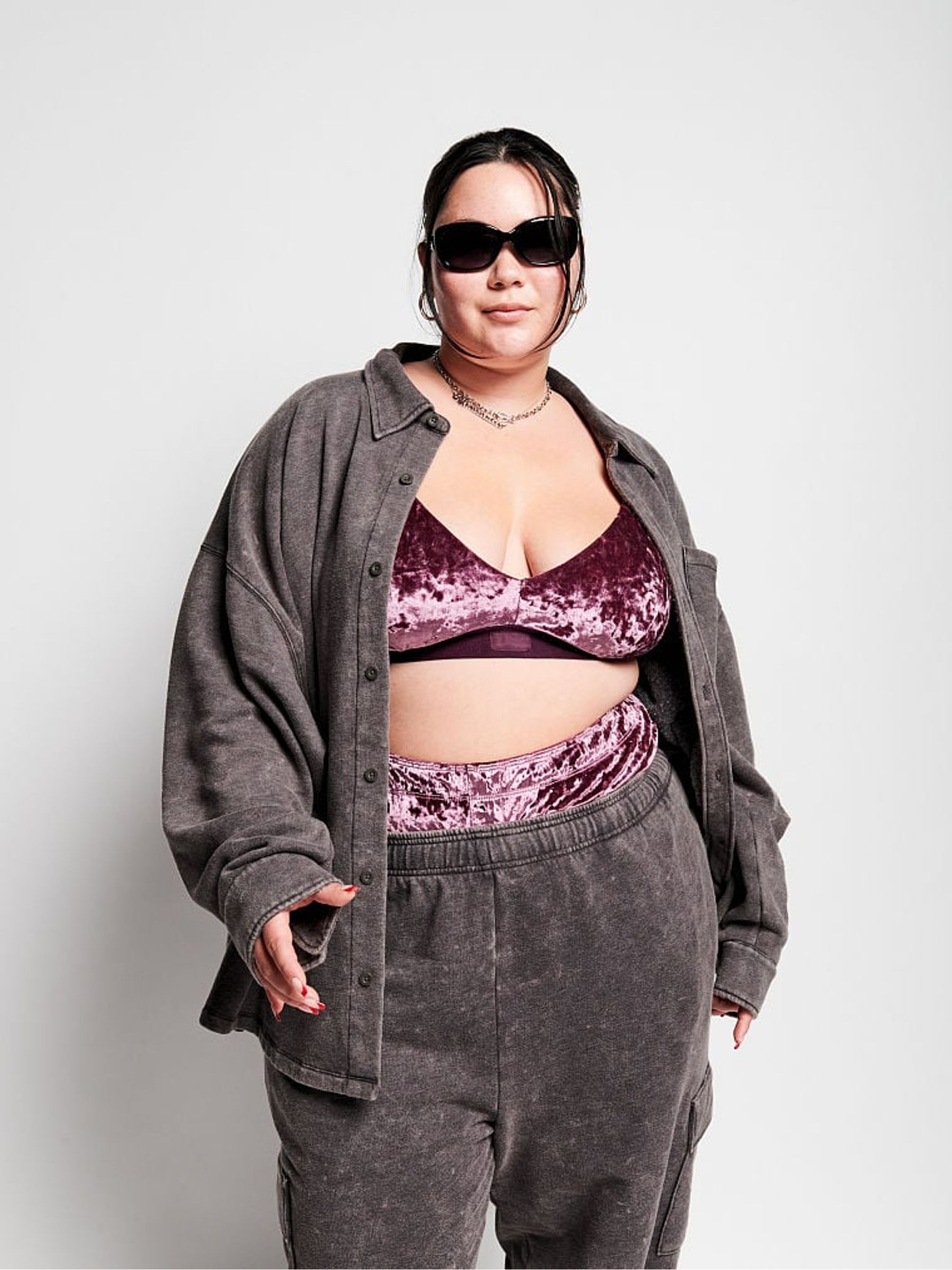 Dark Charcoal Grey Fleece Shirt Jacket - Image 4 of 5