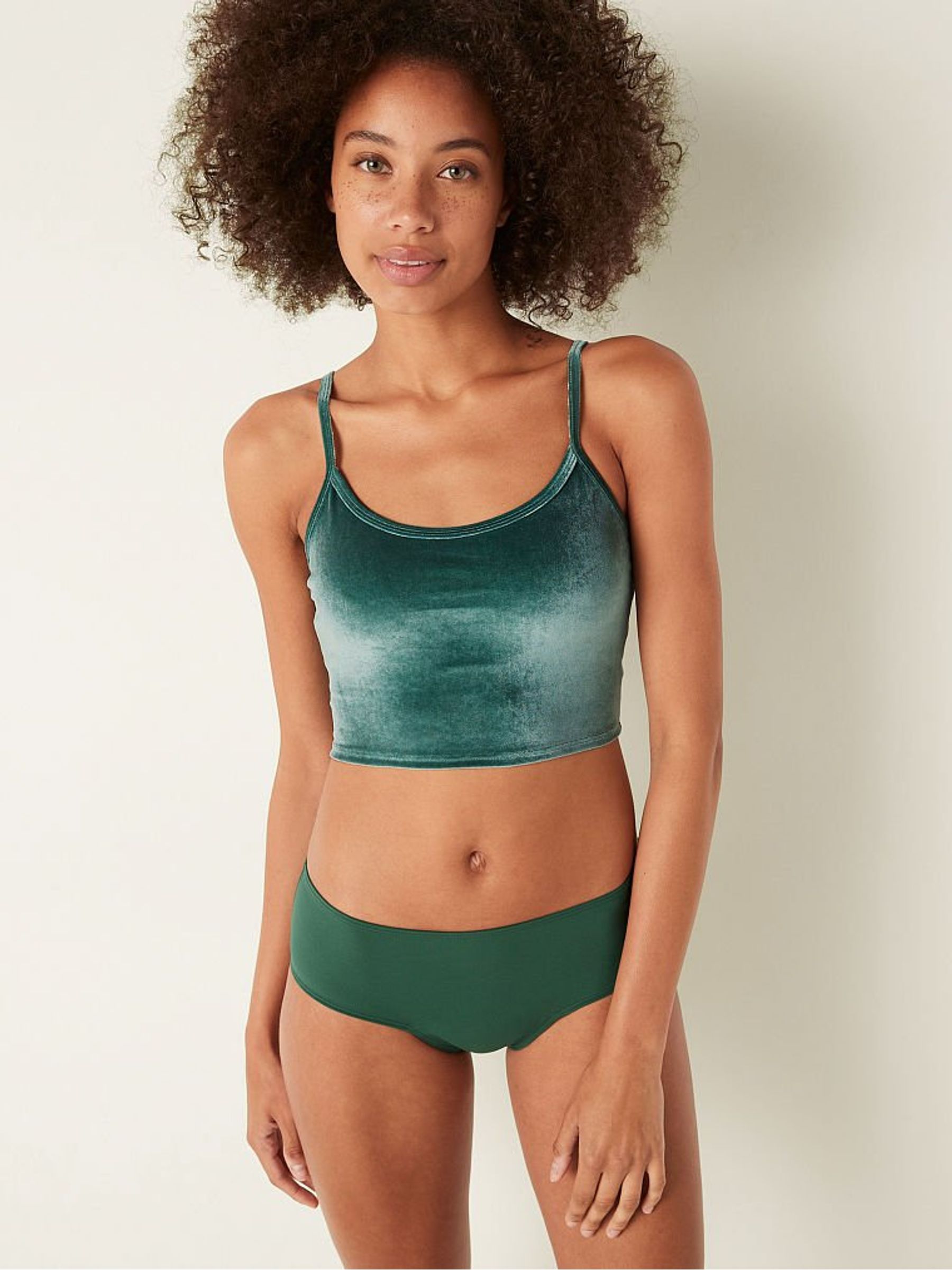 Satin Green Ultimate Velvet Lightly Lined Sports Bra - Image 1 of 5