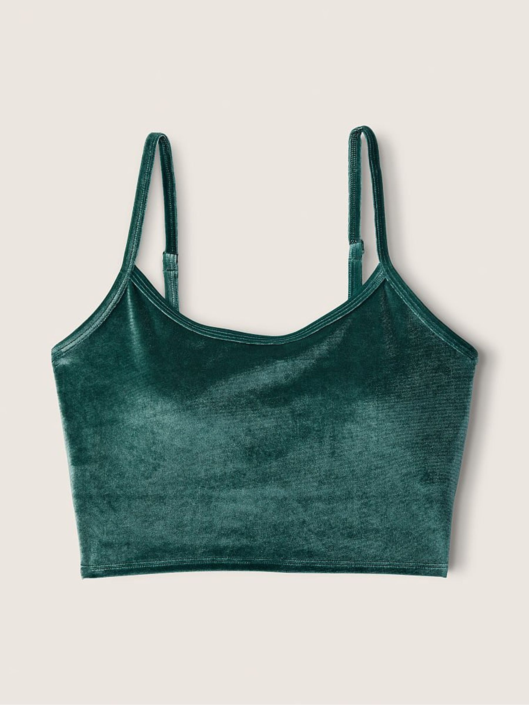 Satin Green Ultimate Velvet Lightly Lined Sports Bra - Image 4 of 5