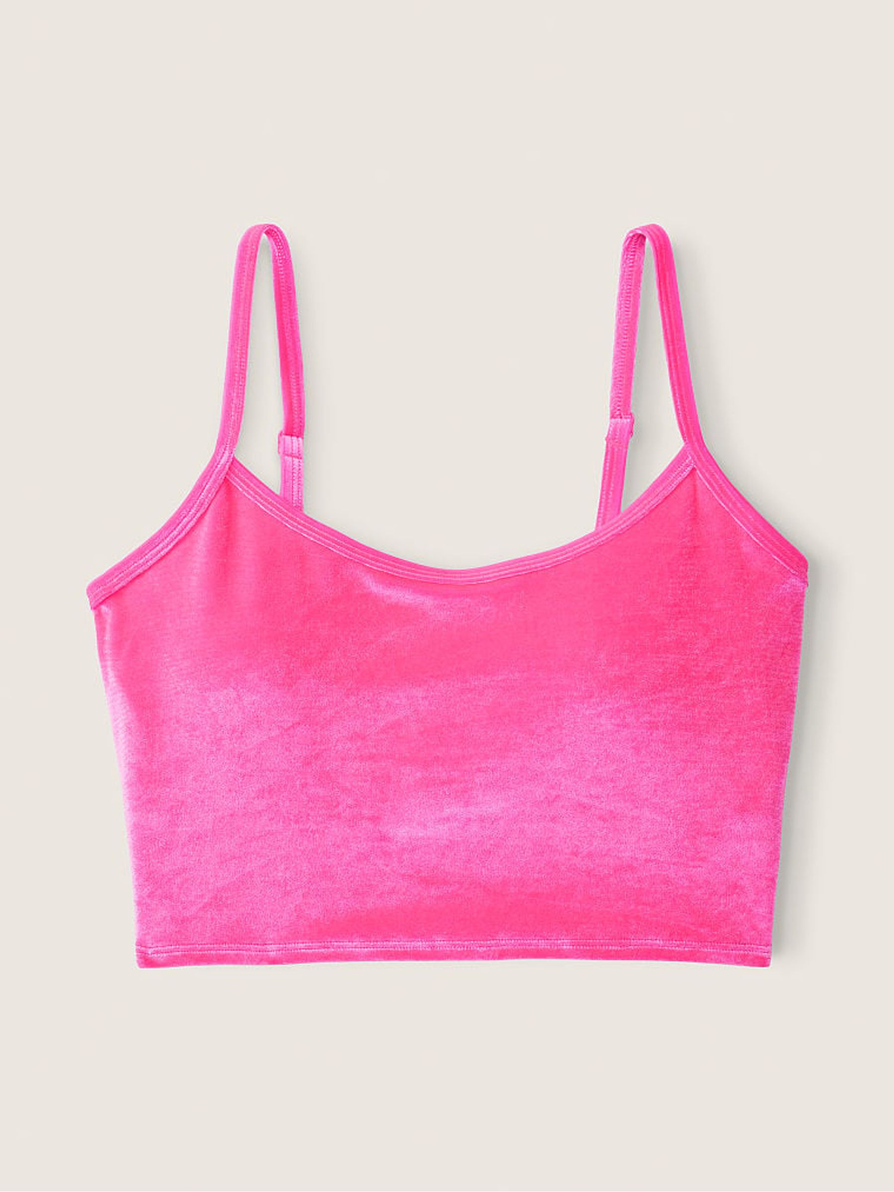 Atomic Pink Velvet Lightly Lined Sports Crop Bra - Image 3 of 4