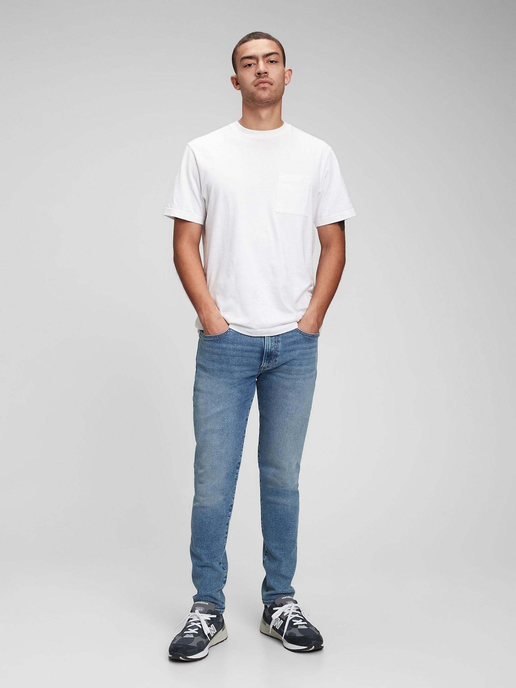 Light Wash Blue Skinny Comfort Stretch Jeans - Image 16 of 16
