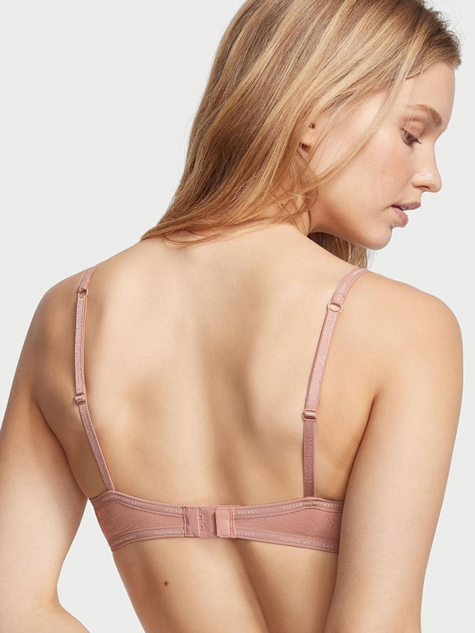 Demure Pink Demi Lightly Lined Logo Strap Full Cup Bra - Image 2 of 3