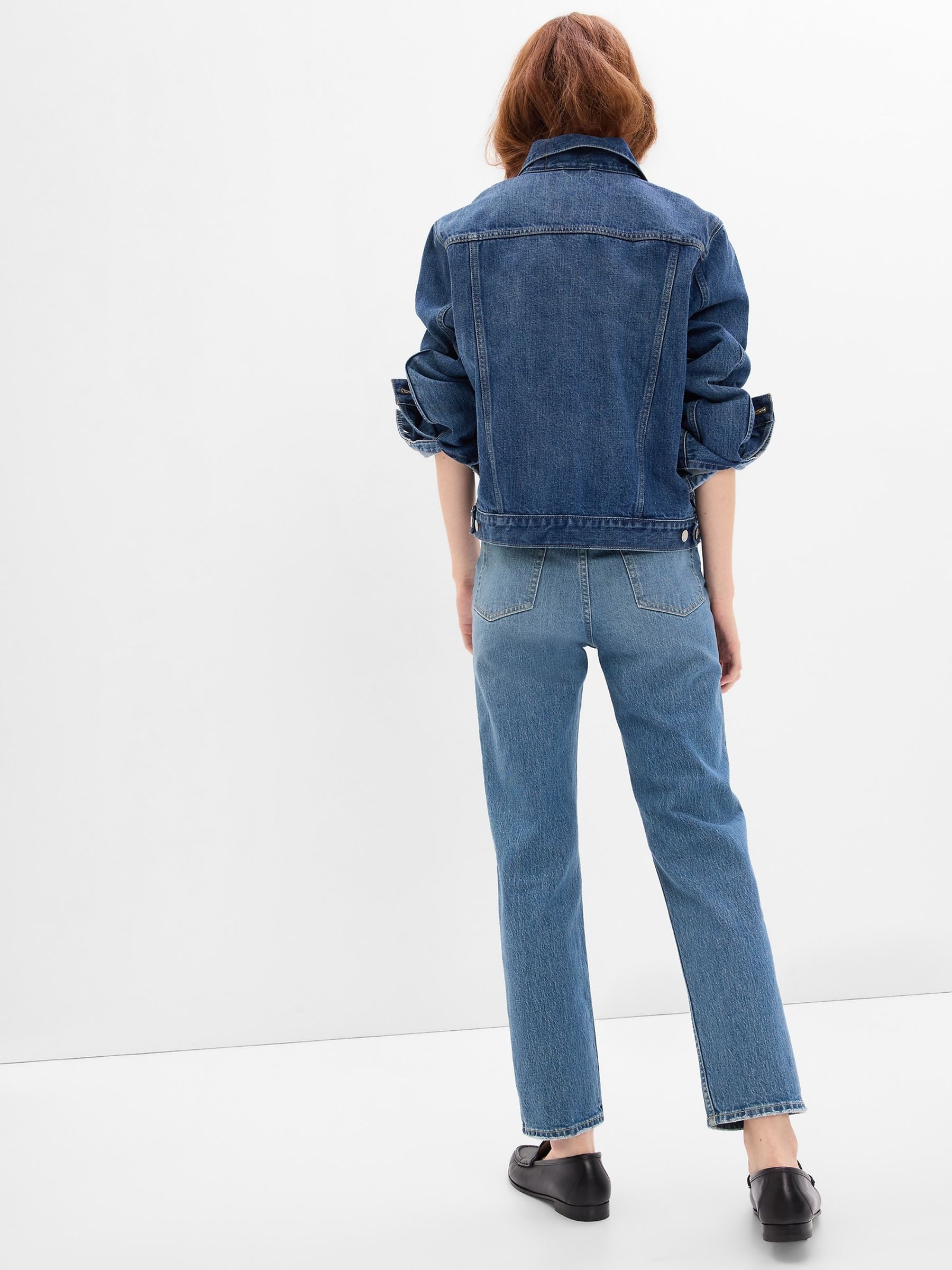 Light Wash Blue High Waisted Cheeky Straight Jeans Gap