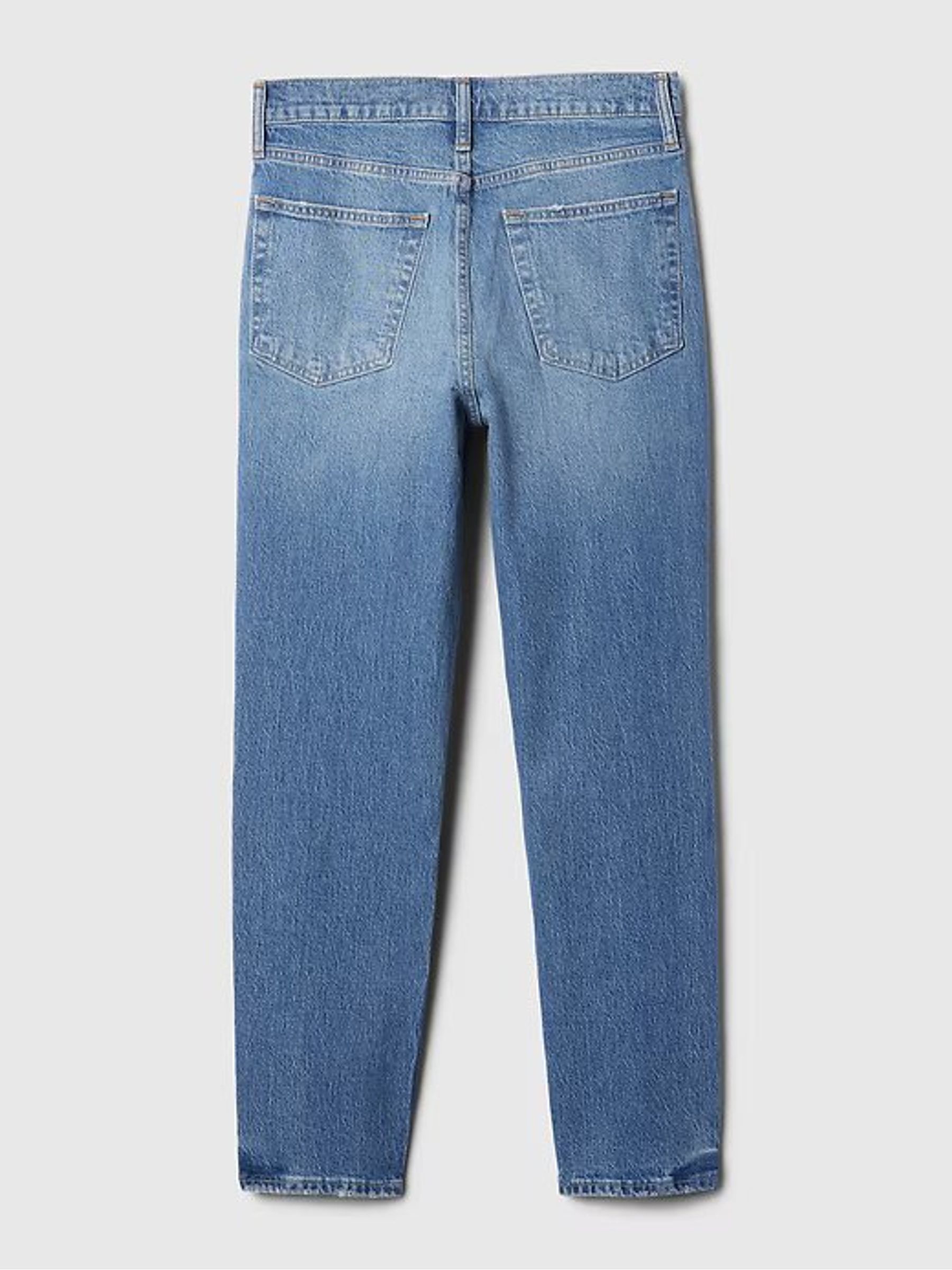 Light Wash Blue High Waisted Cheeky Straight Jeans - Image 5 of 5
