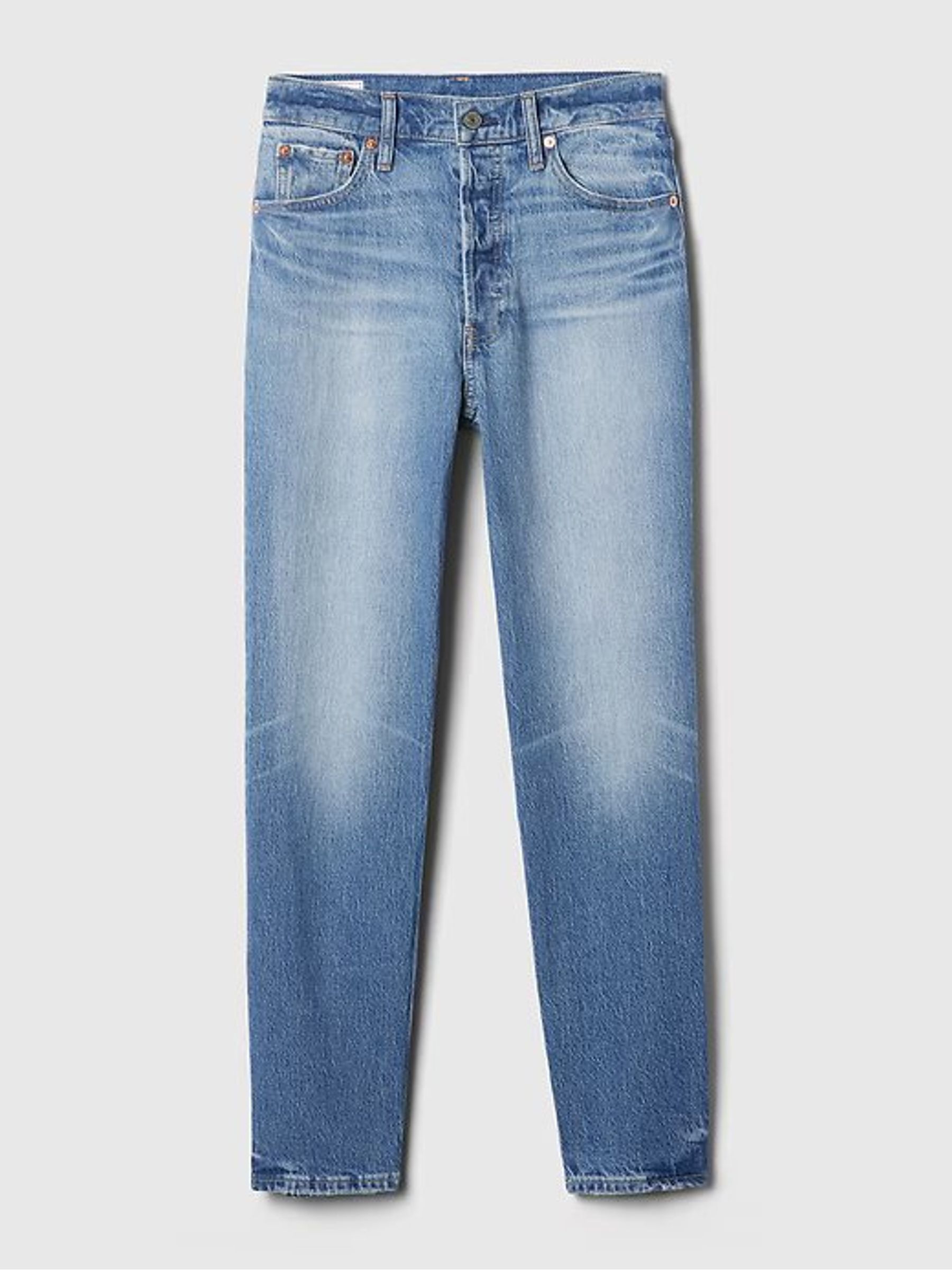 Light Wash Blue High Waisted Cheeky Straight Jeans - Image 9 of 10
