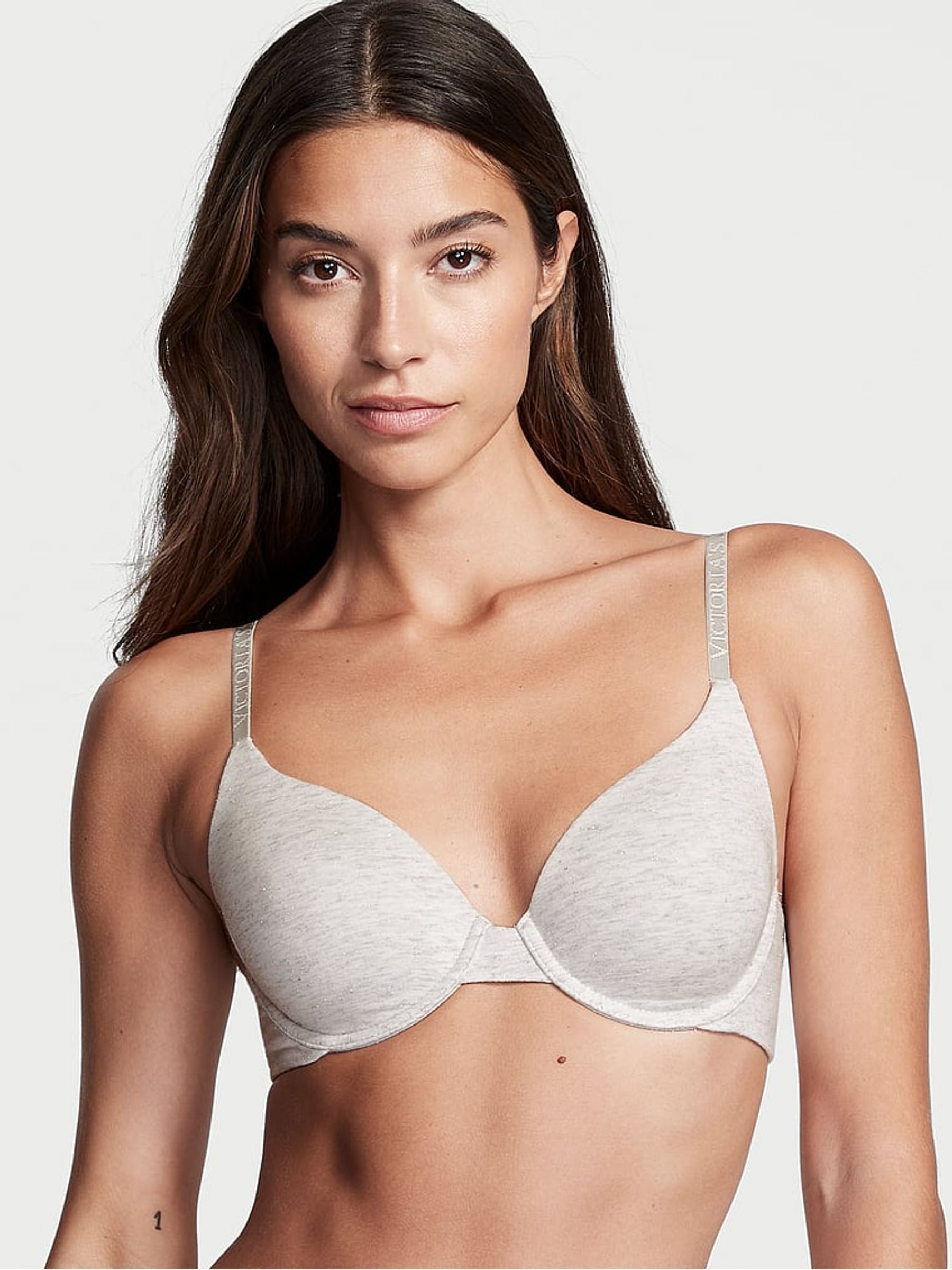 Heather Snow Grey Push Up T-Shirt Bra - Image 1 of 4