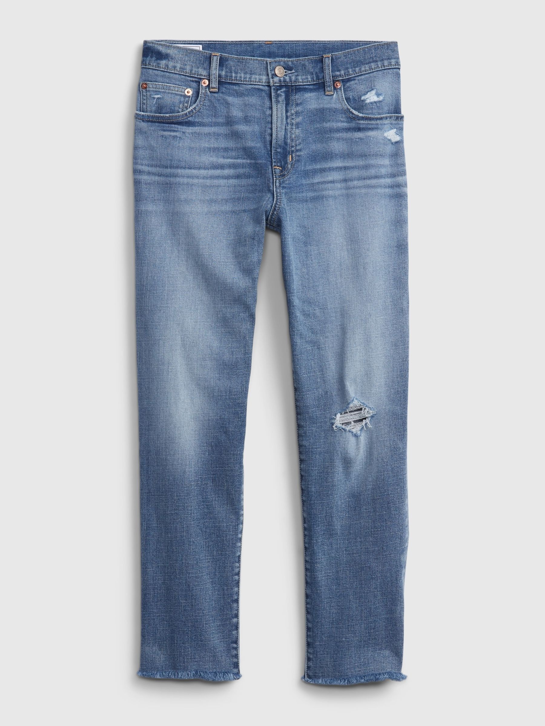Mid Rise Rip Knee Girlfriend Jeans - Image 4 of 4