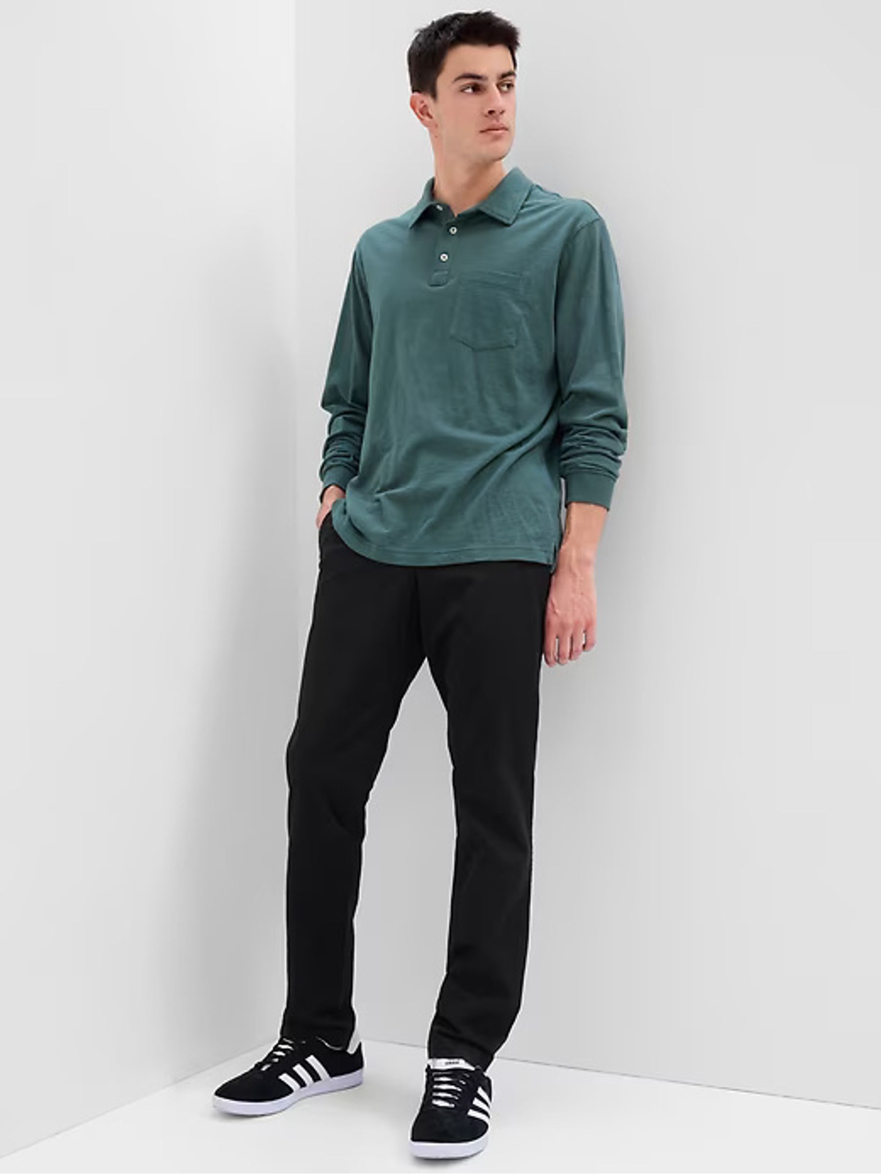 Black Slim Fit Stretch Essential Chino Trousers - Image 1 of 4