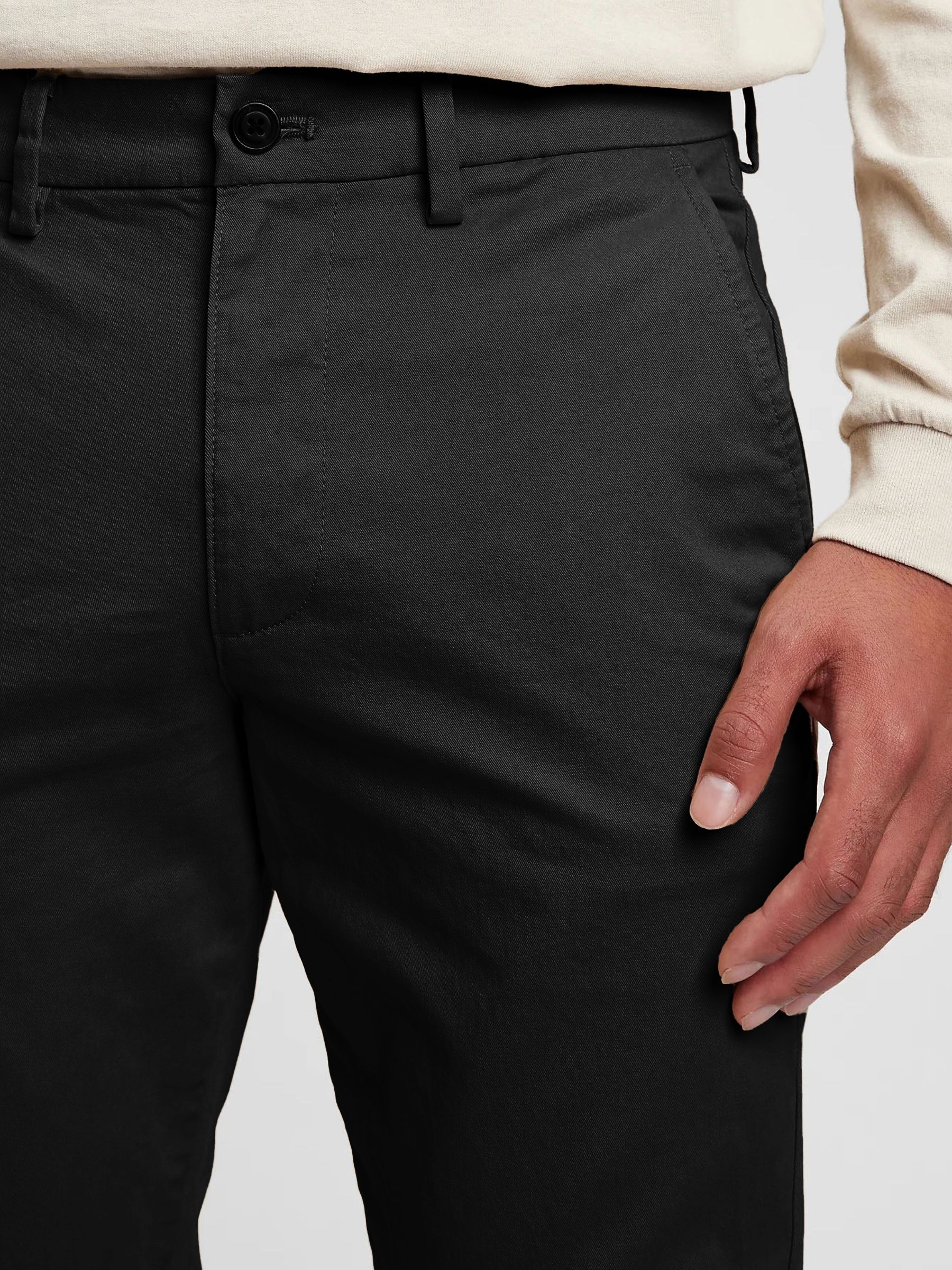 Black Slim Fit Stretch Essential Chino Trousers - Image 5 of 7
