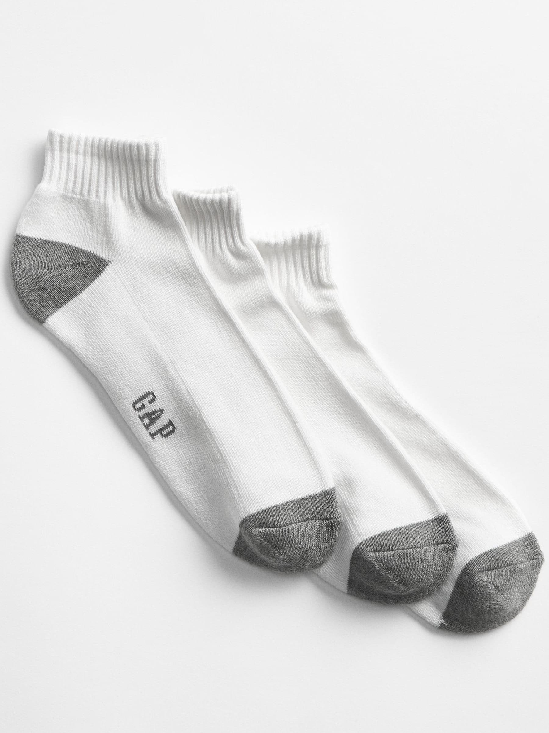 White Quarter Crew Socks 3-Pack - Image 1 of 2