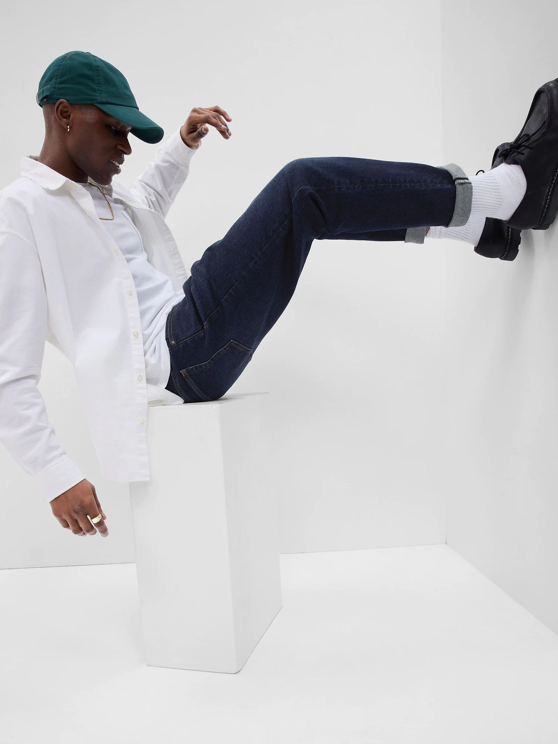 Dark Wash Blue Slim Fit Comfort Stretch Soft Jeans - Image 3 of 6