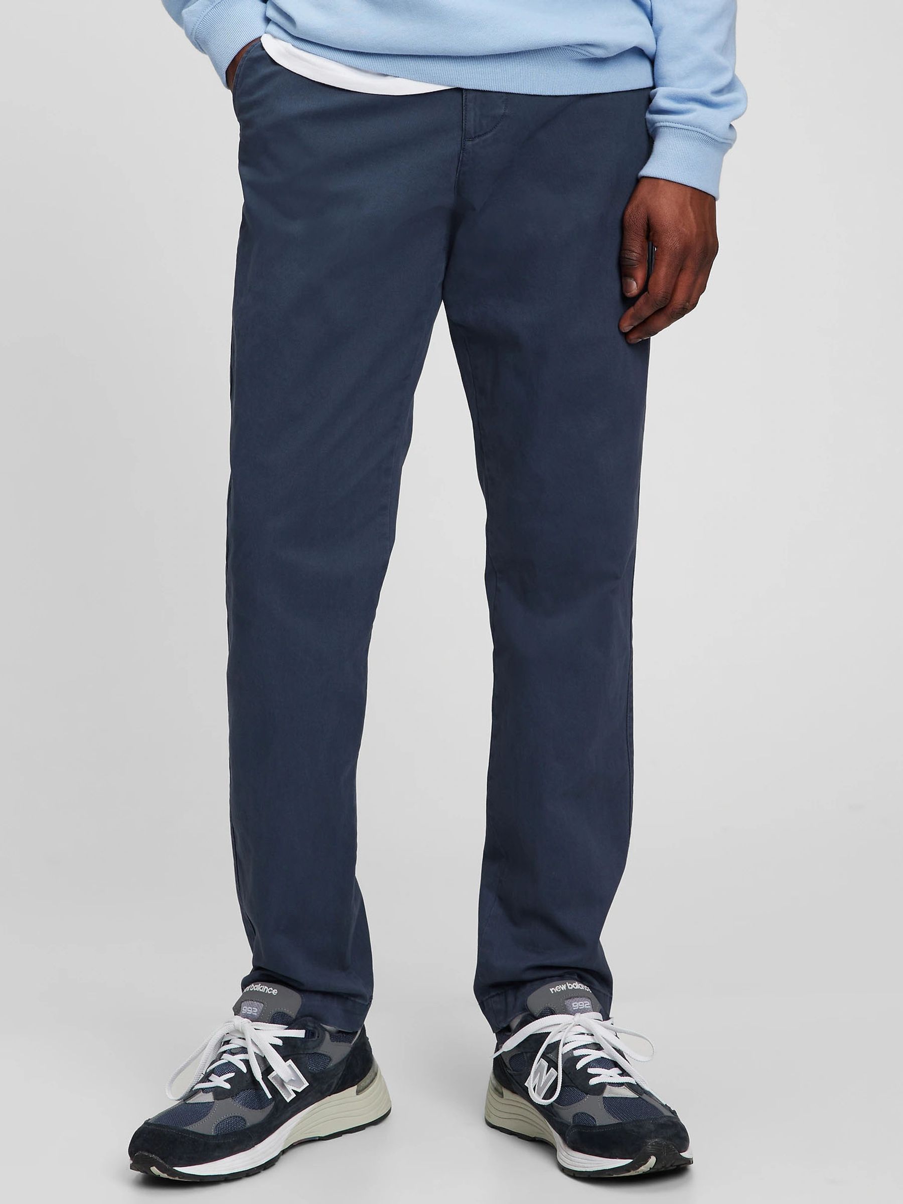 Blue Straight Taper Fit Essential Chinos - Image 2 of 4