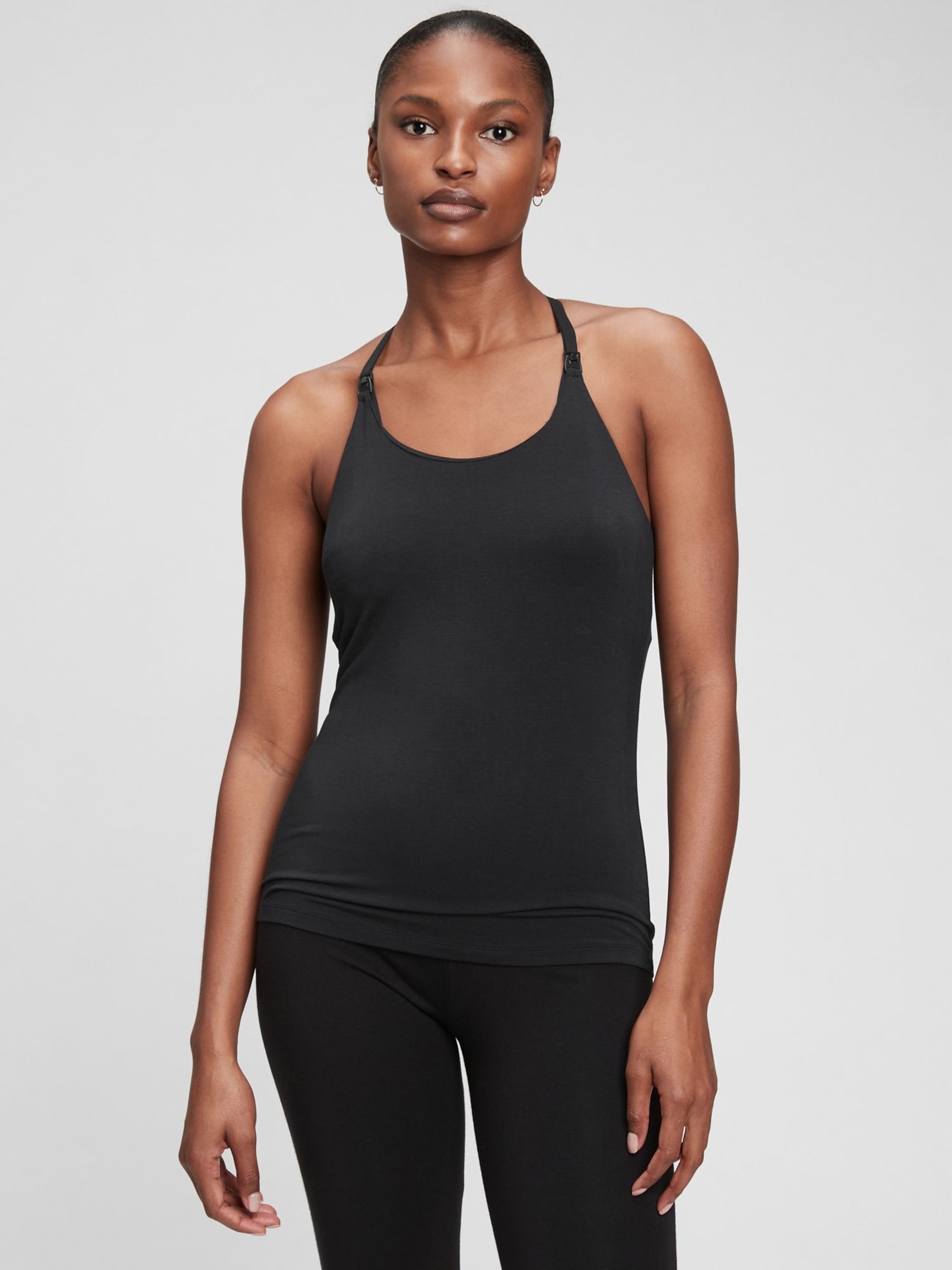 Black Maternity Nursing Halterneck Cami Top - Image 1 of 2